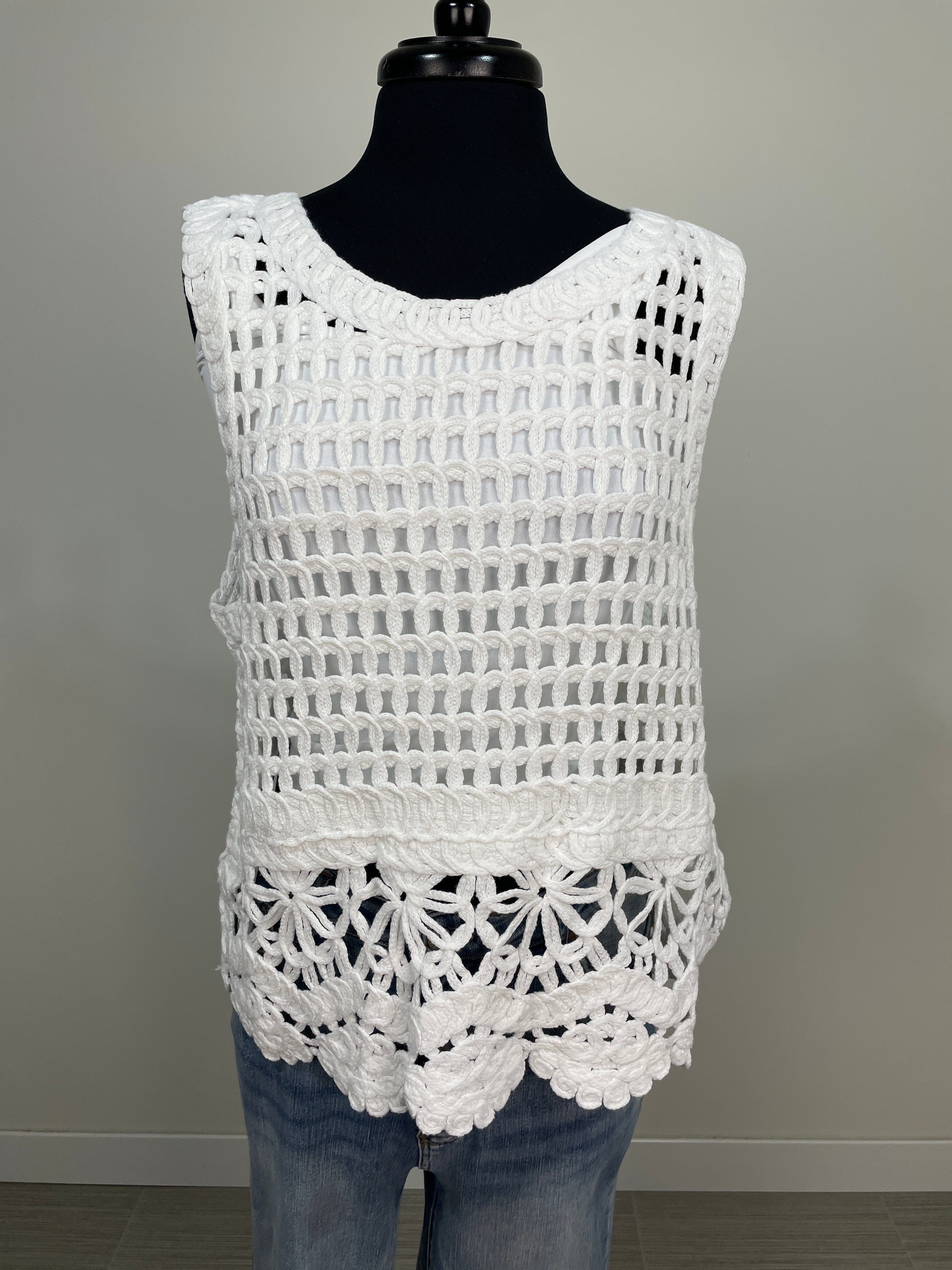 White Soutash Aline Tank