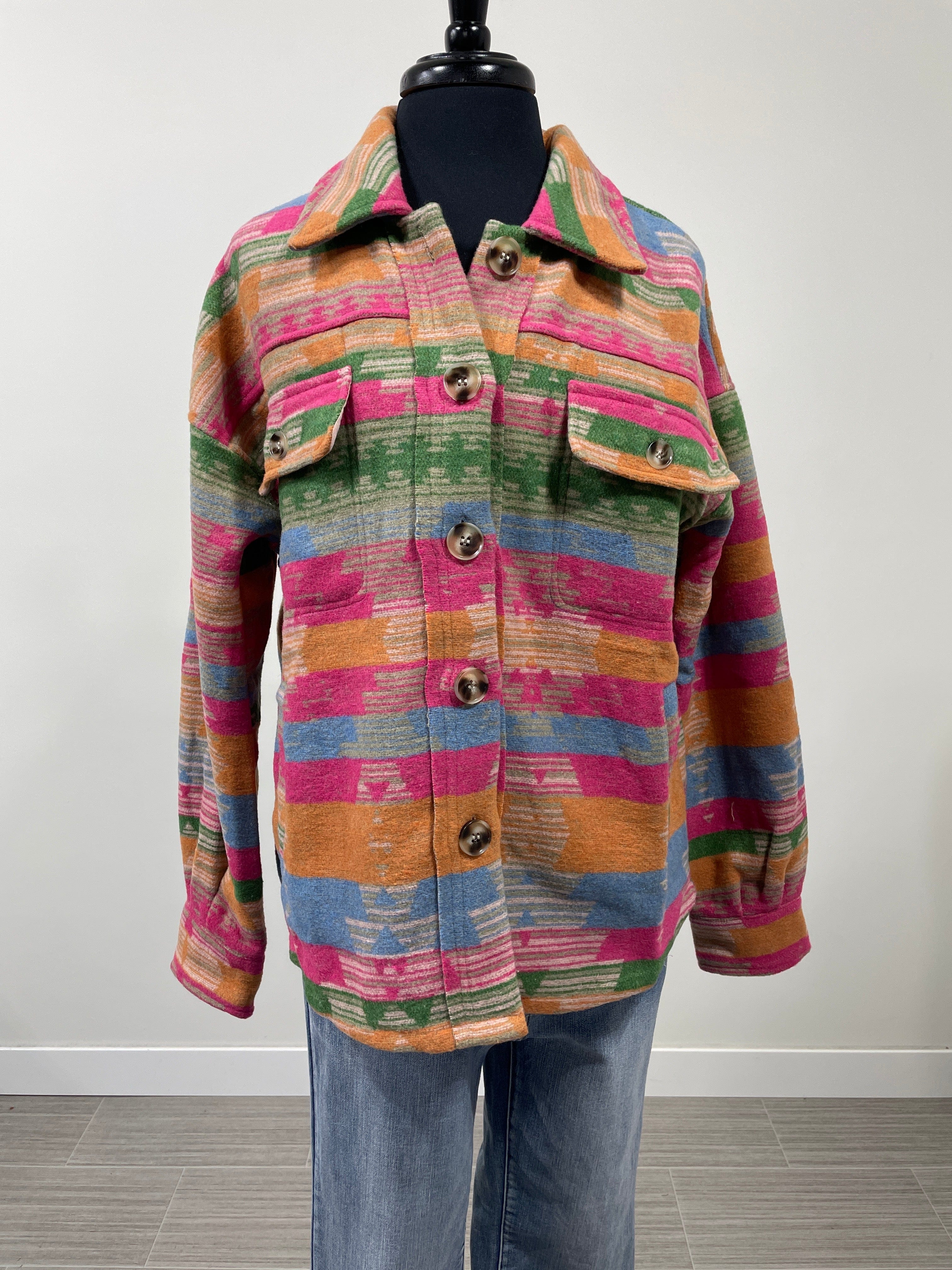 Pink Mix Aztec Jacket