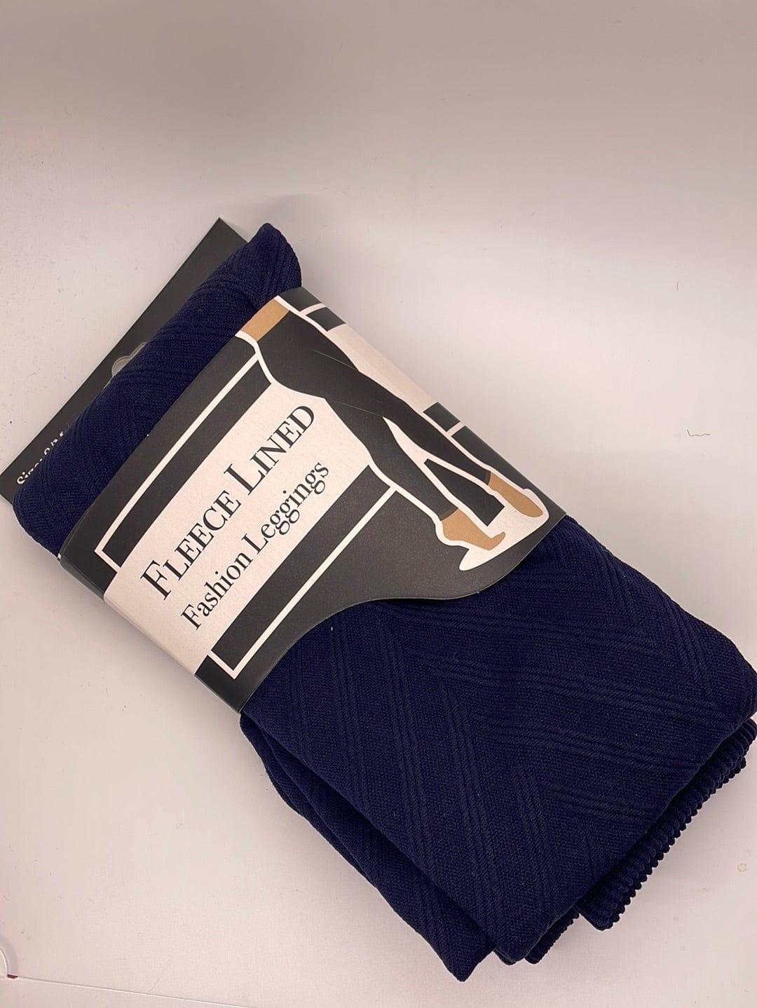 Navy Textured Fleece Legging
