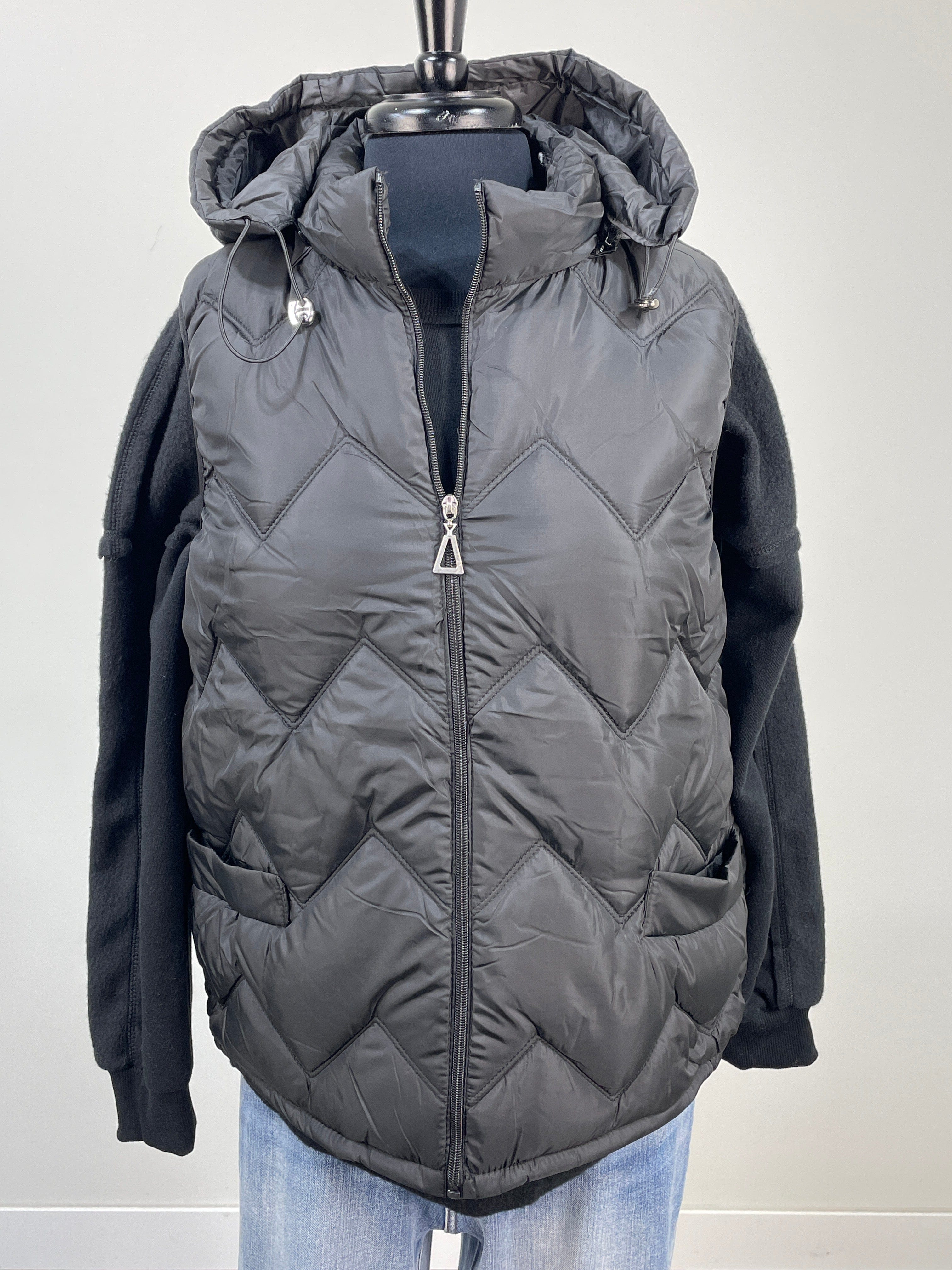 Black Hooded Puffer Vest