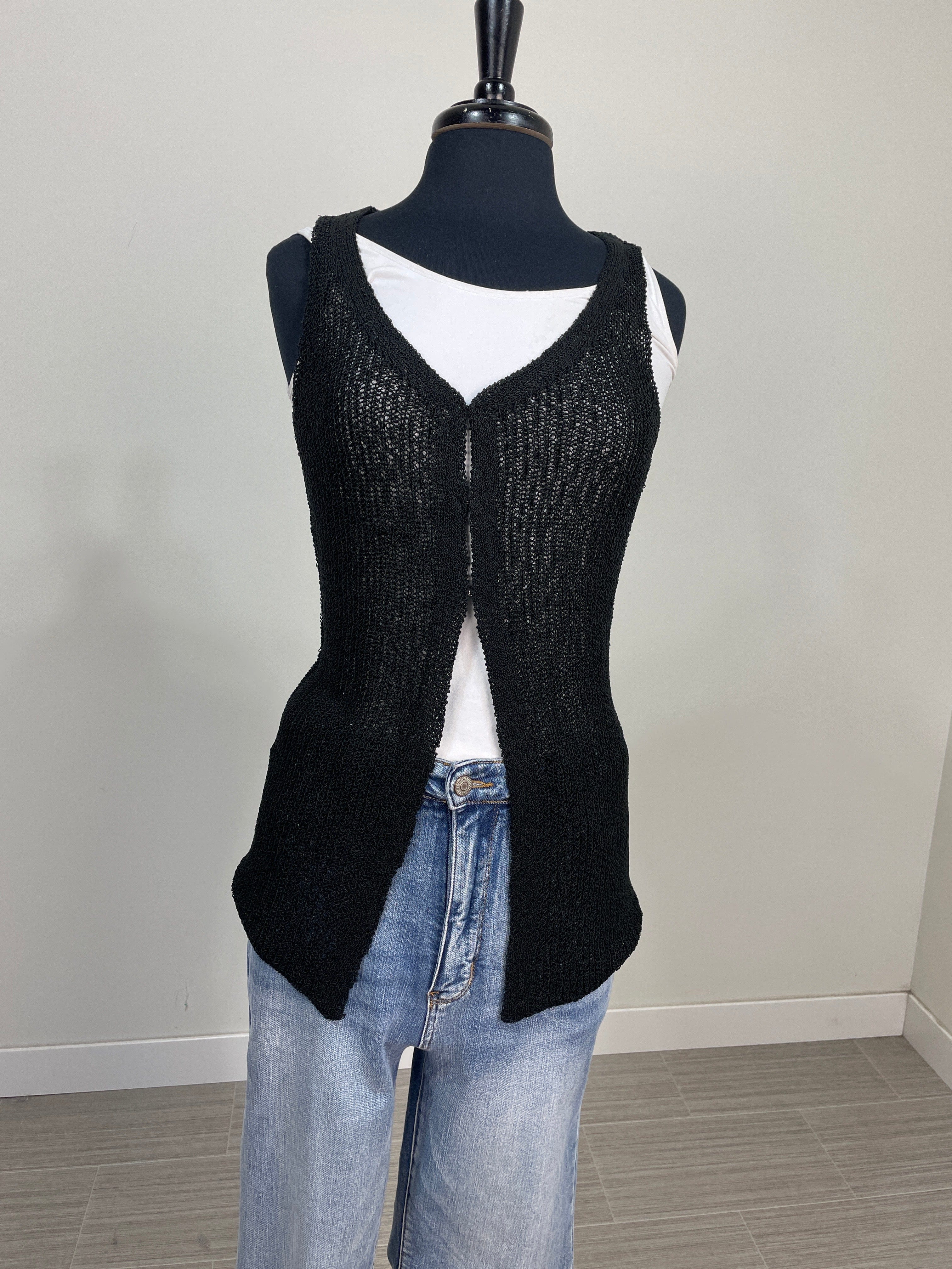 Black Hook & Eye Long Sweater Vest
