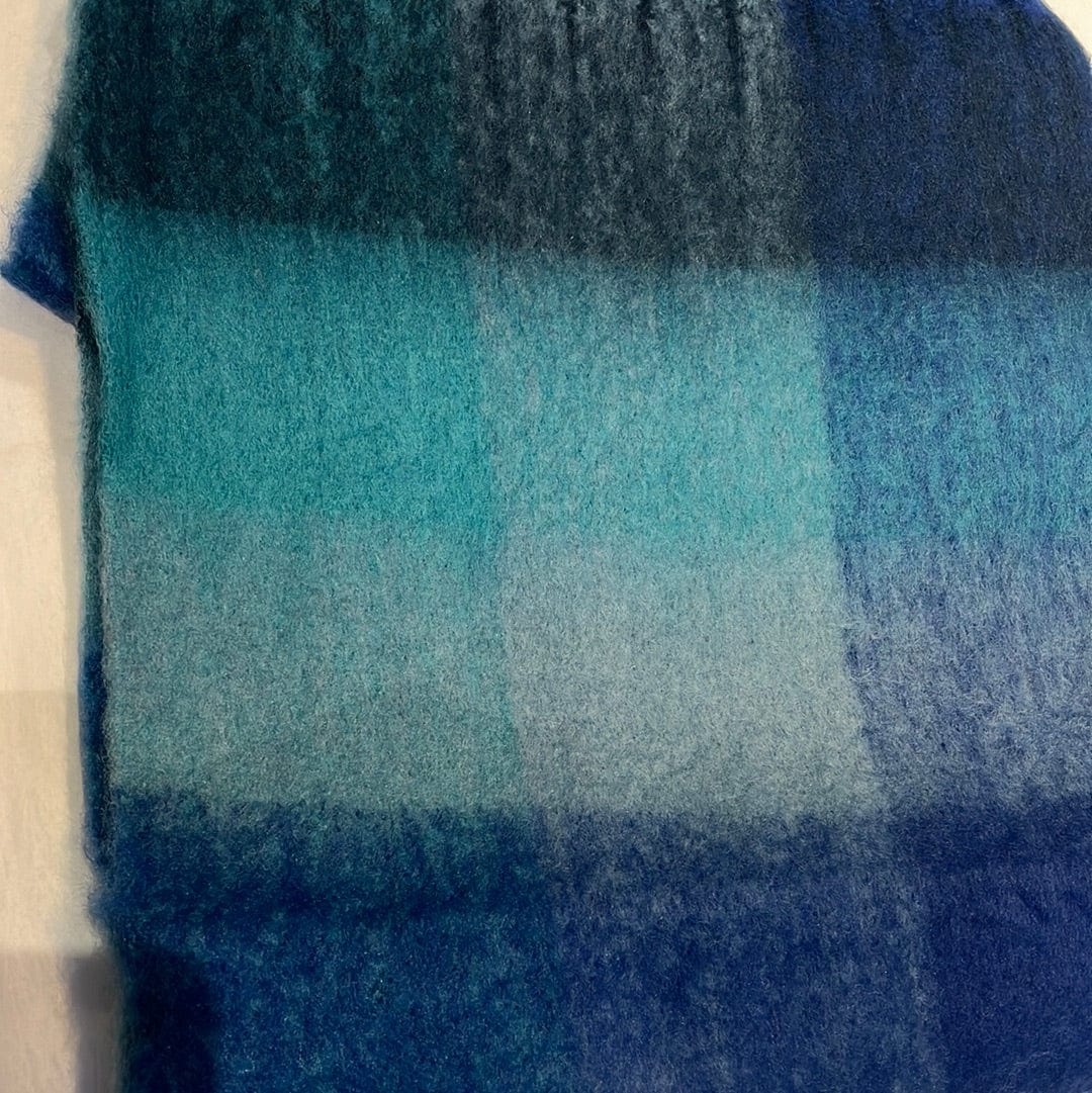 Blue Denim Long Luxe Scarf w/Fringe