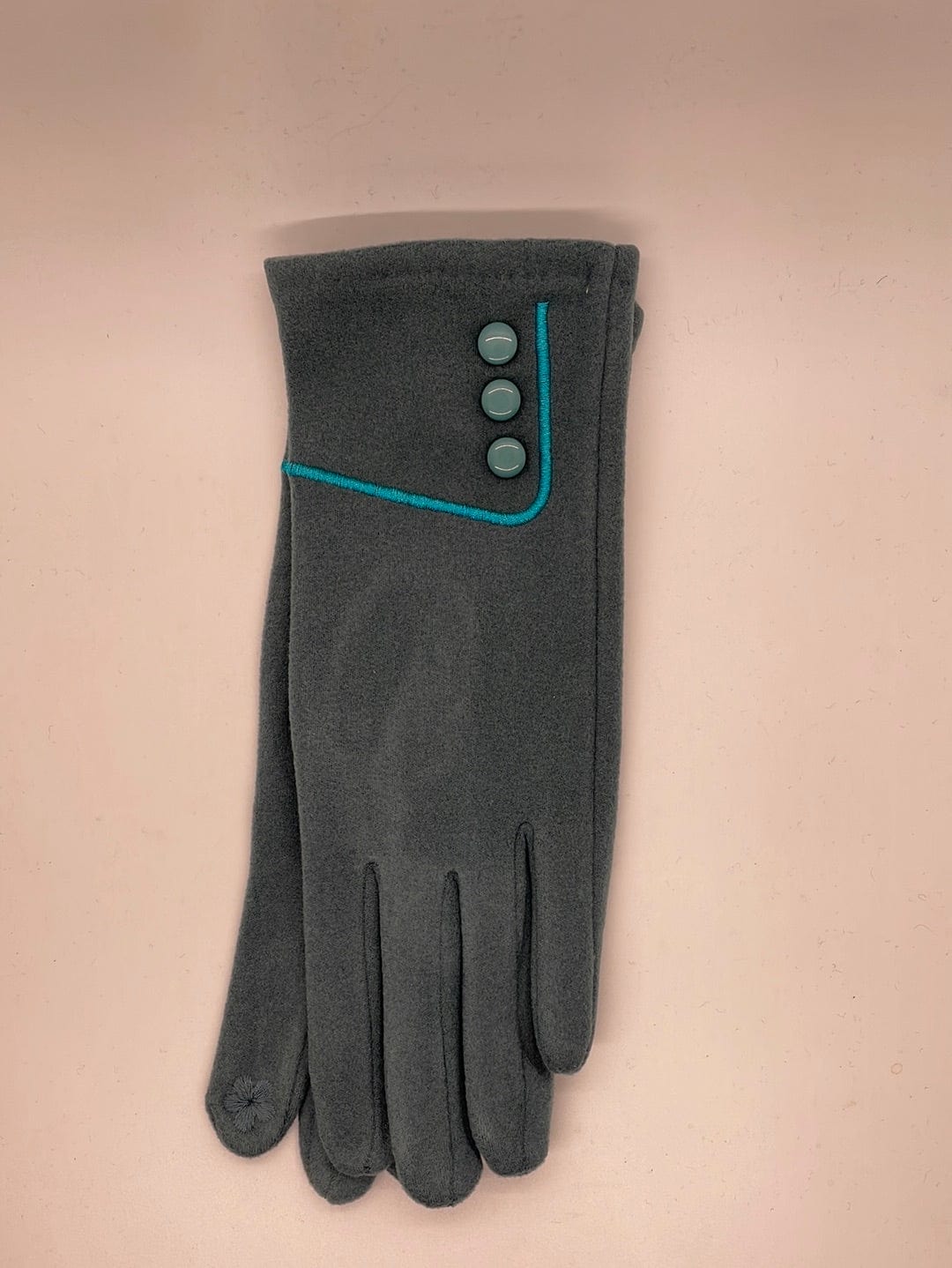 Blue Button Detail Glove