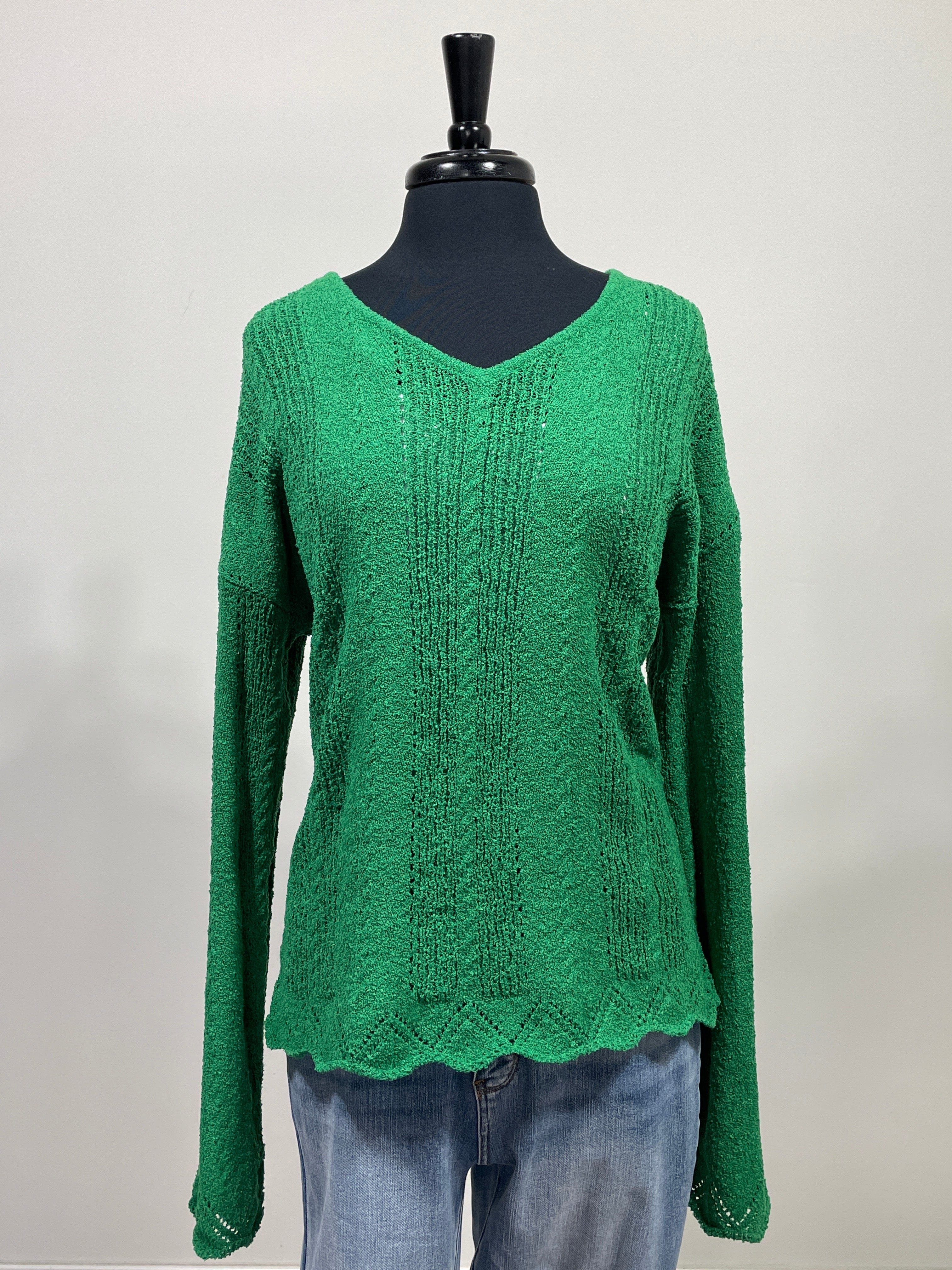Emerald Trim Detailed Sweater