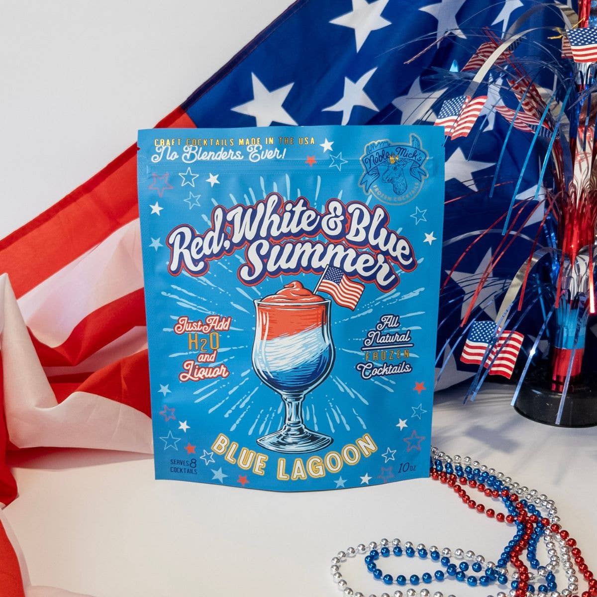 Red, White & Blue Summer Blue Lagoon Frozen Cocktail