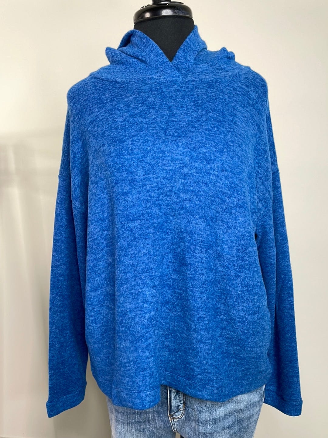 Navy Hooded Brushed Hacci Sweater