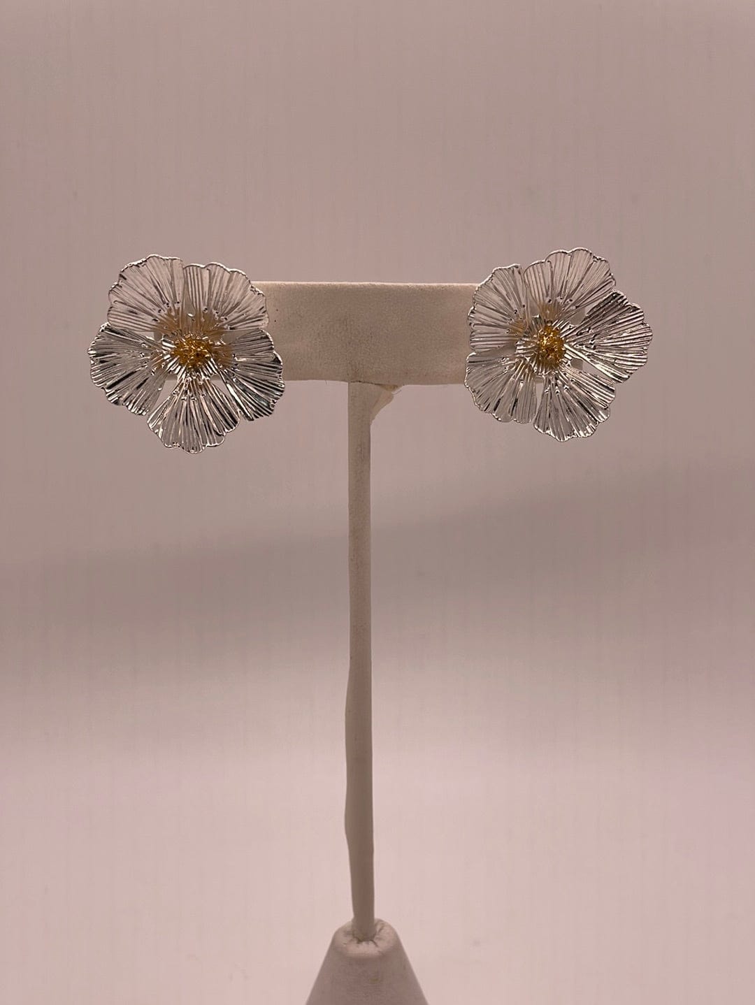 Silver & Gold Flower Earring