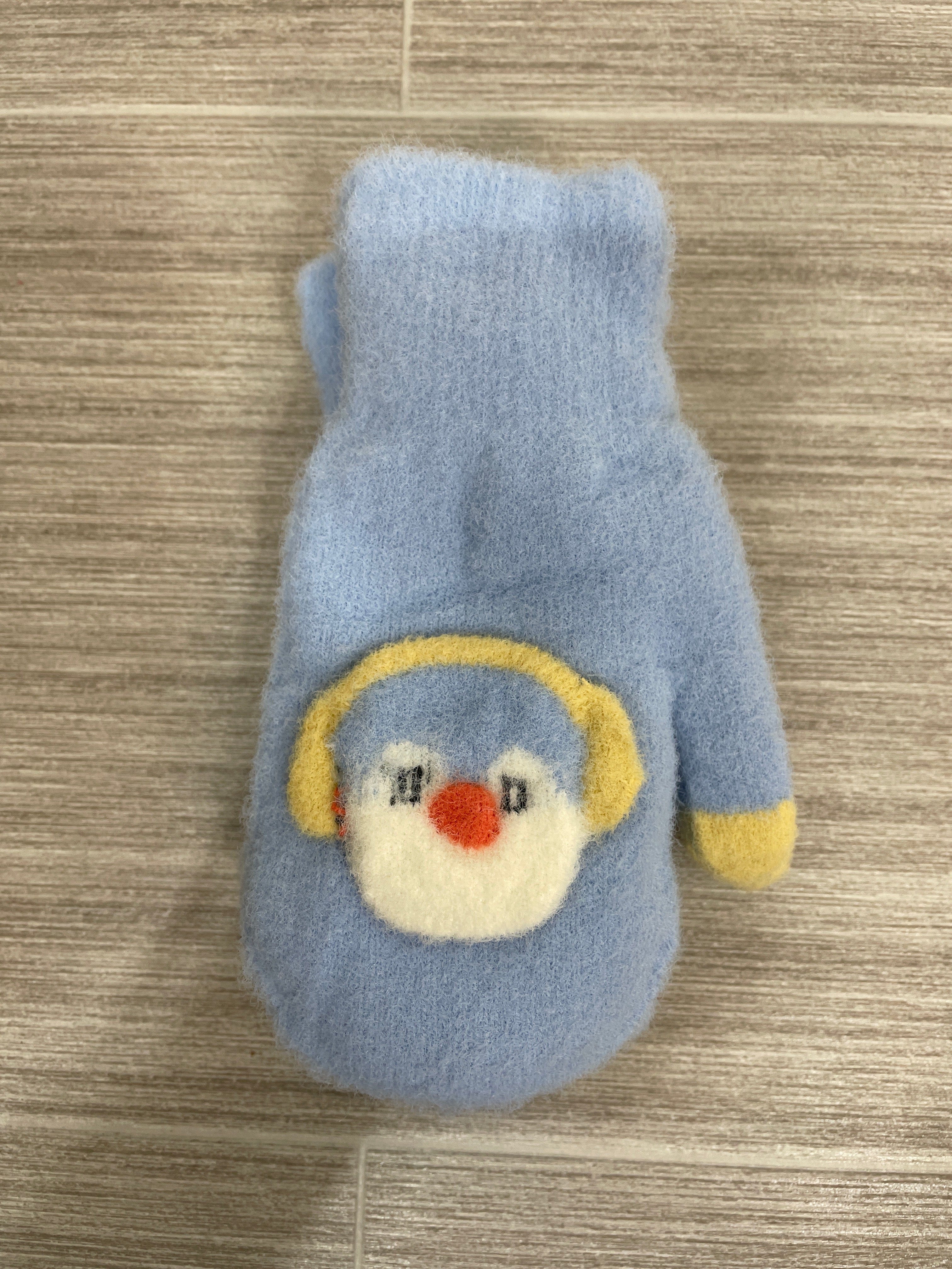 Kid's Blue Penguin Mitten
