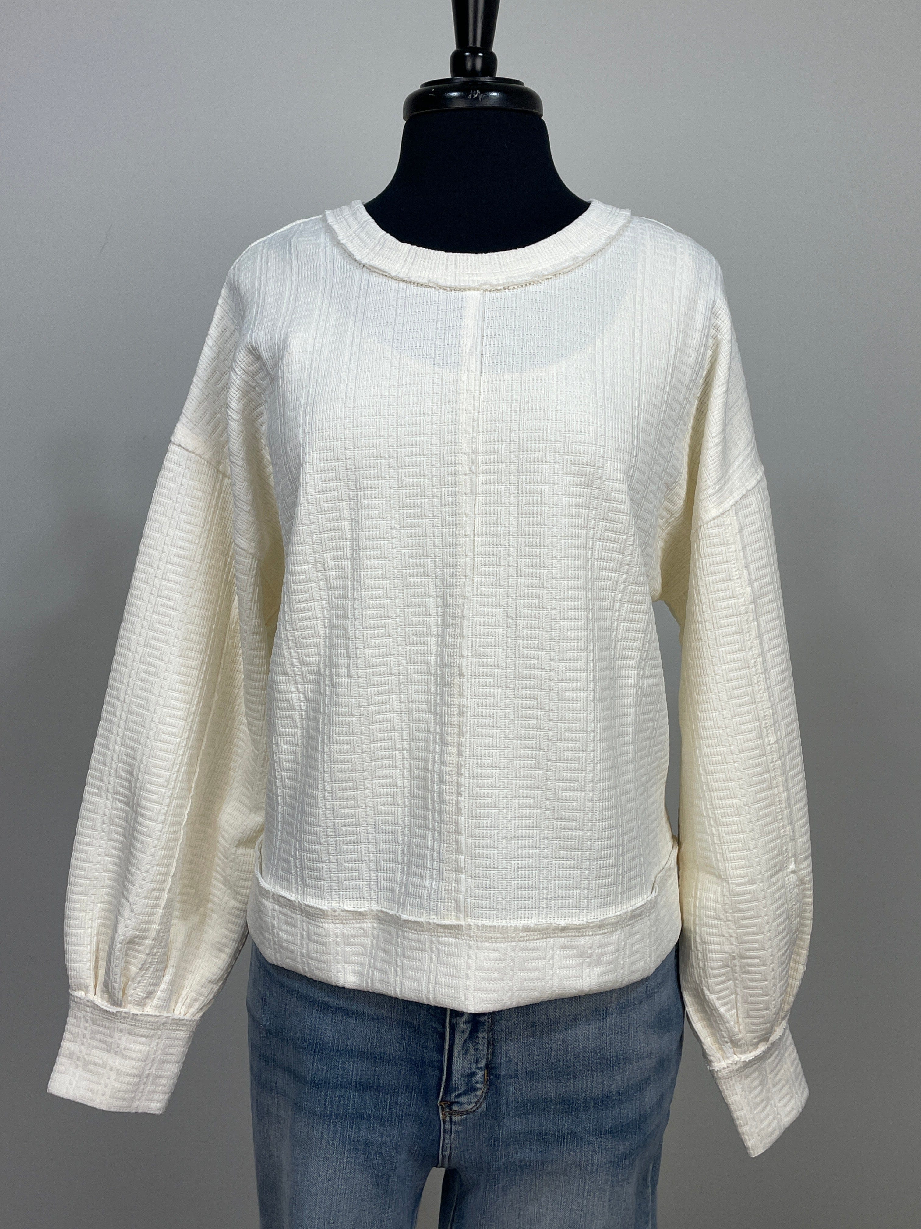 Cream Textured Top
