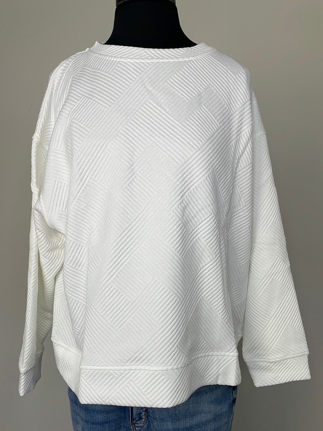 White Textured Lounge Wear Top