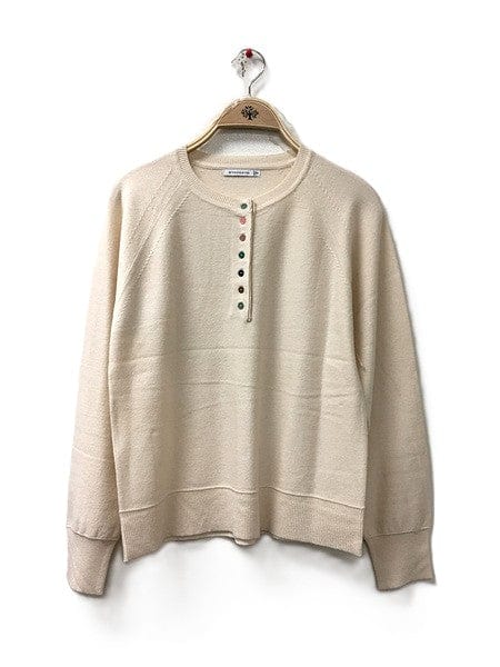 Oatmeal Multi Color Button Henley Pullover