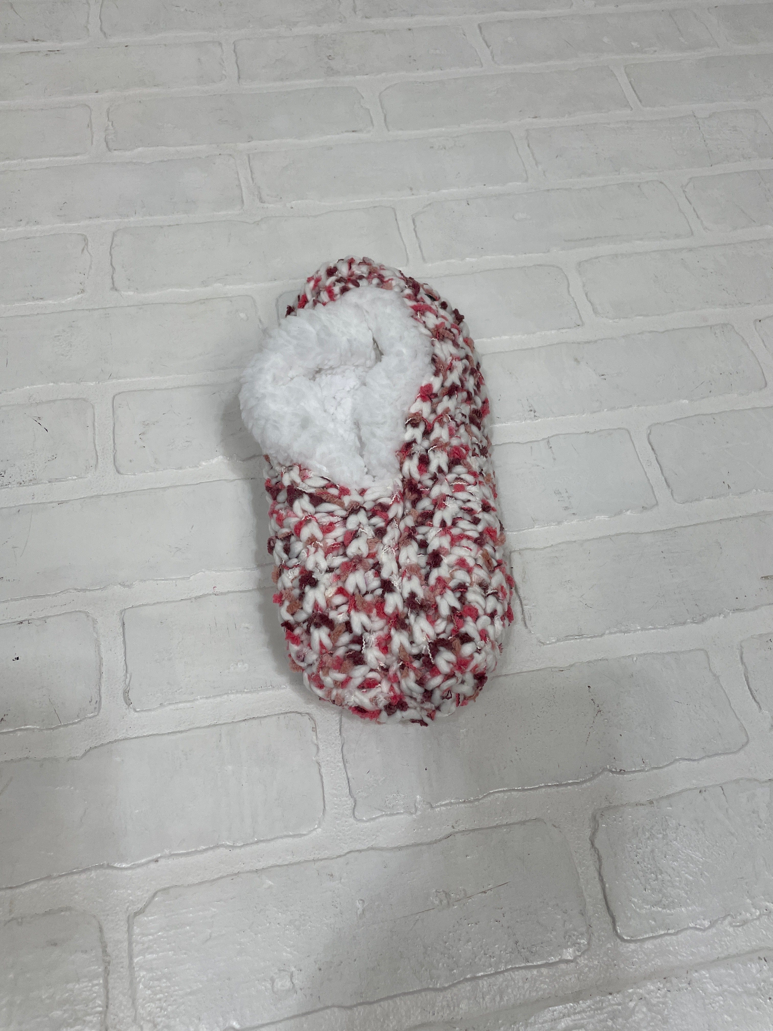 Pink Knit Sherpa Lined Slippers