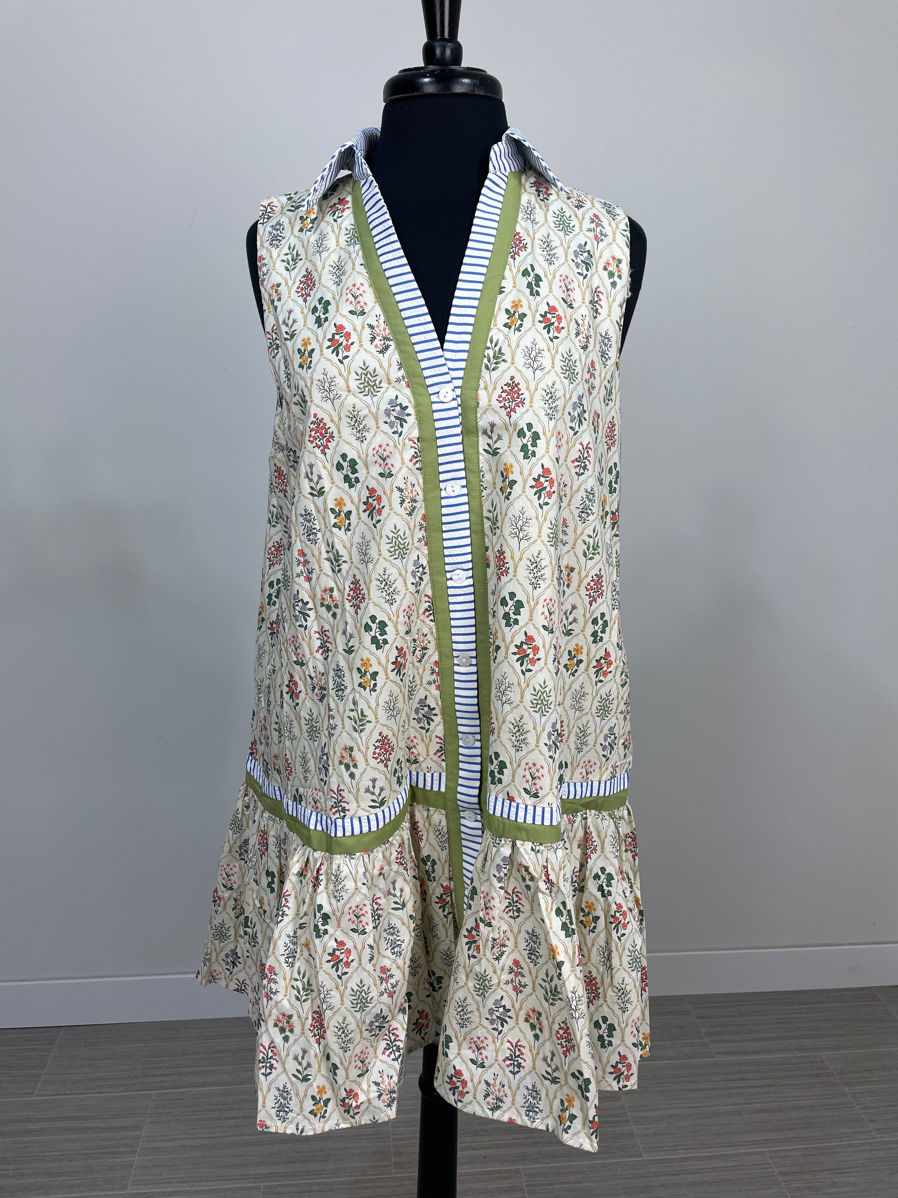 Cream Floral Argyle Dress