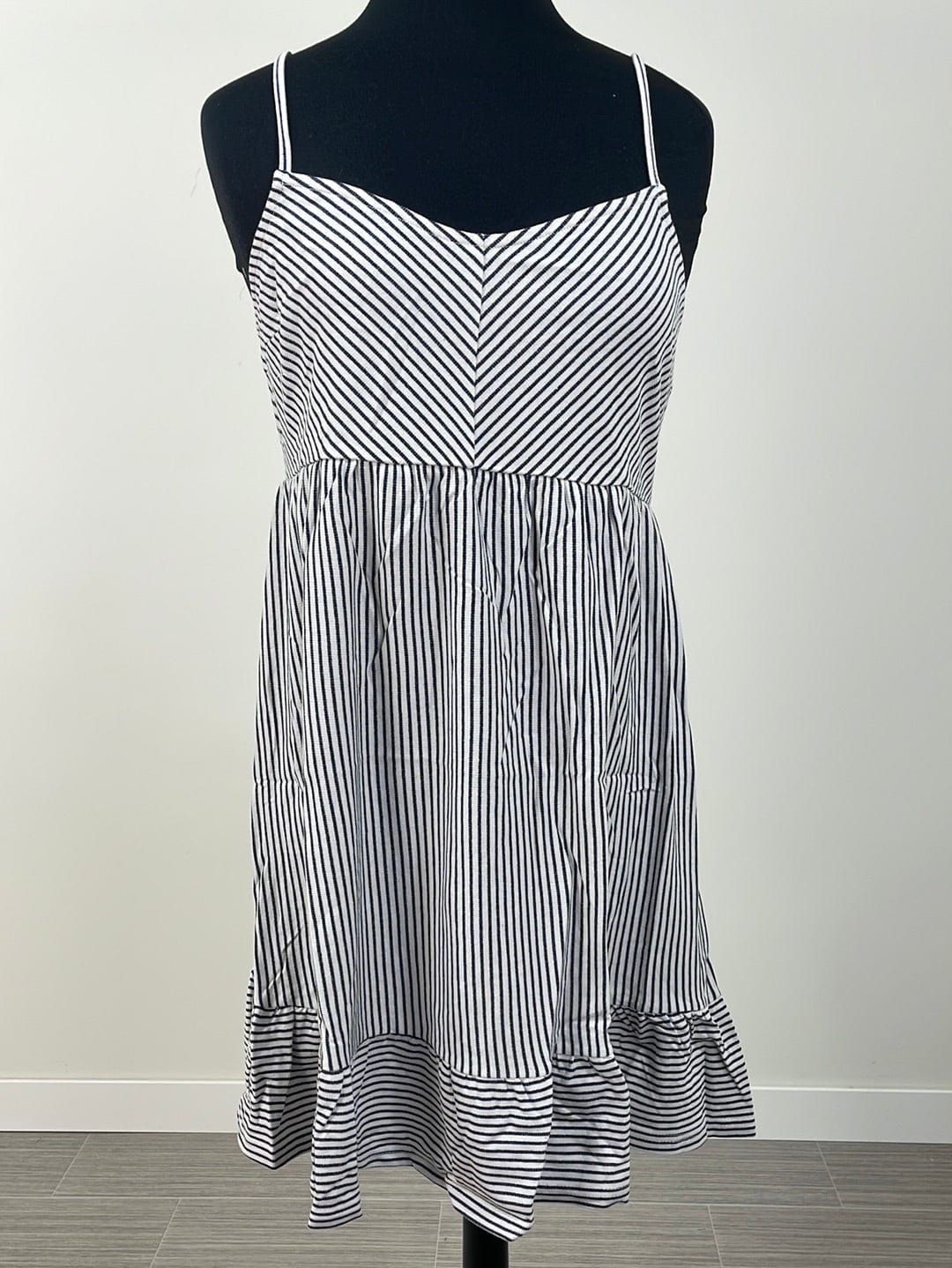 Black Pin Stripe Cami Mini Dress