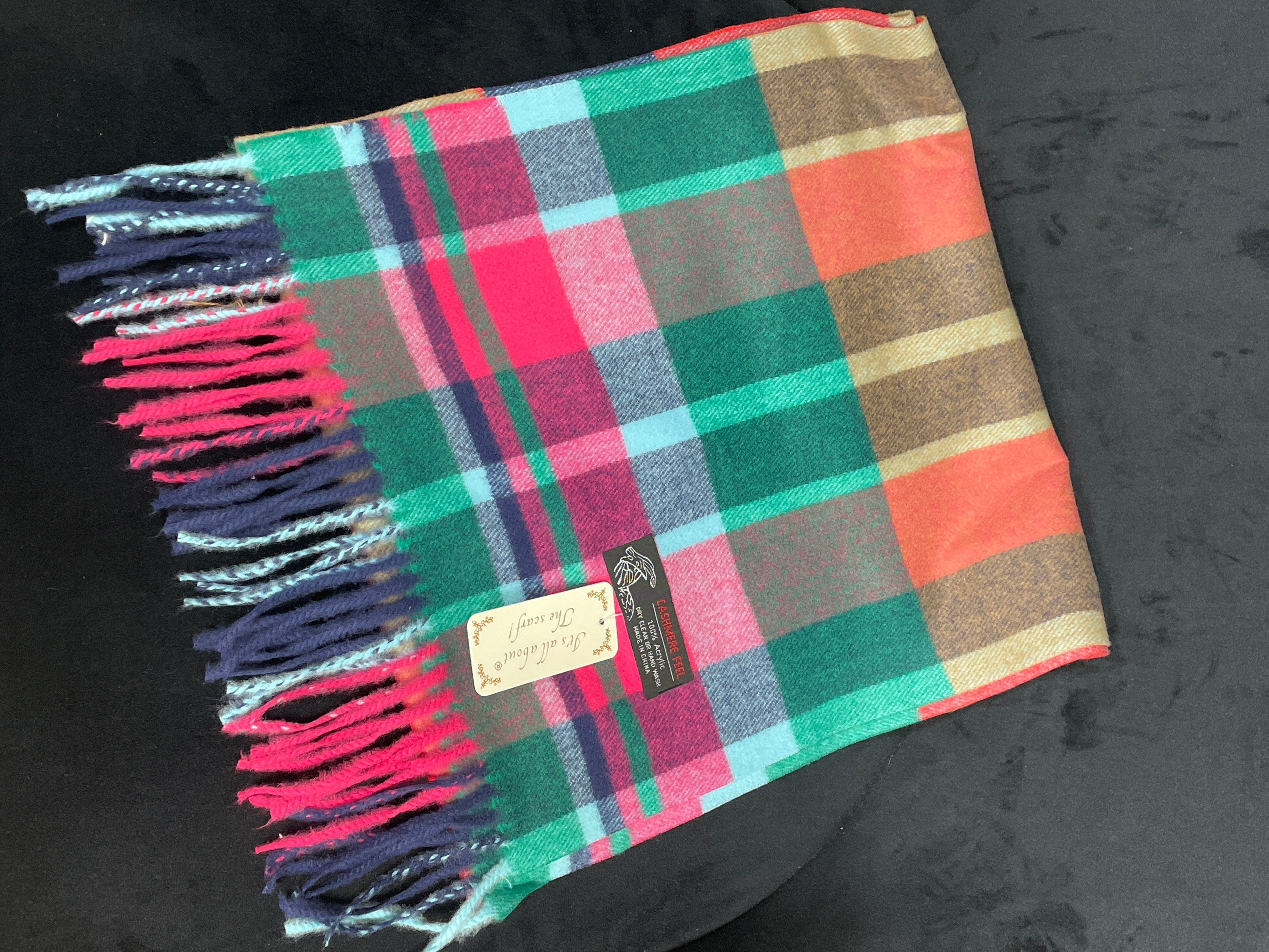 Cashmere Feel Scarf Bright Plaid