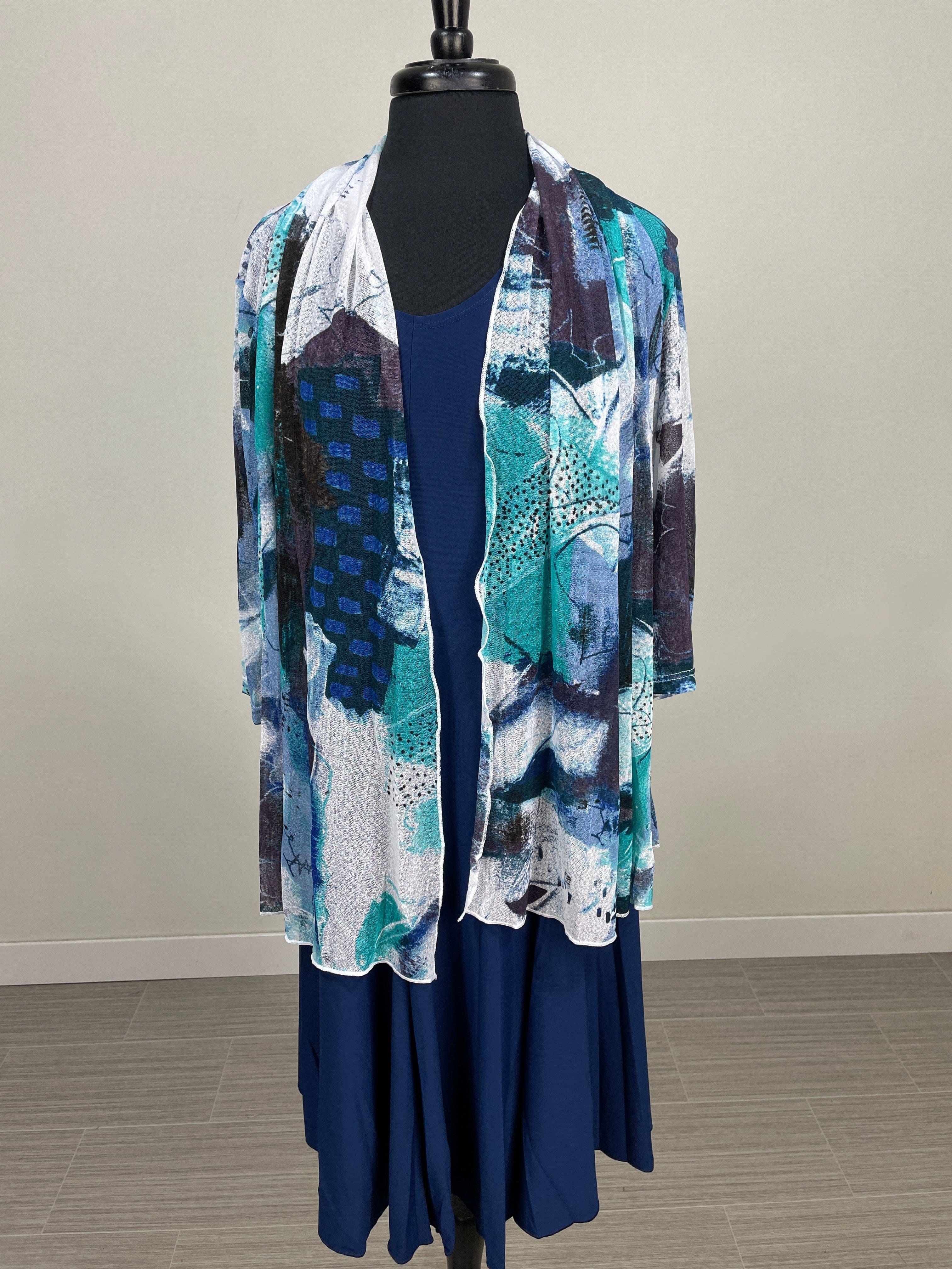 Blue & Teal Sheer Cardigan