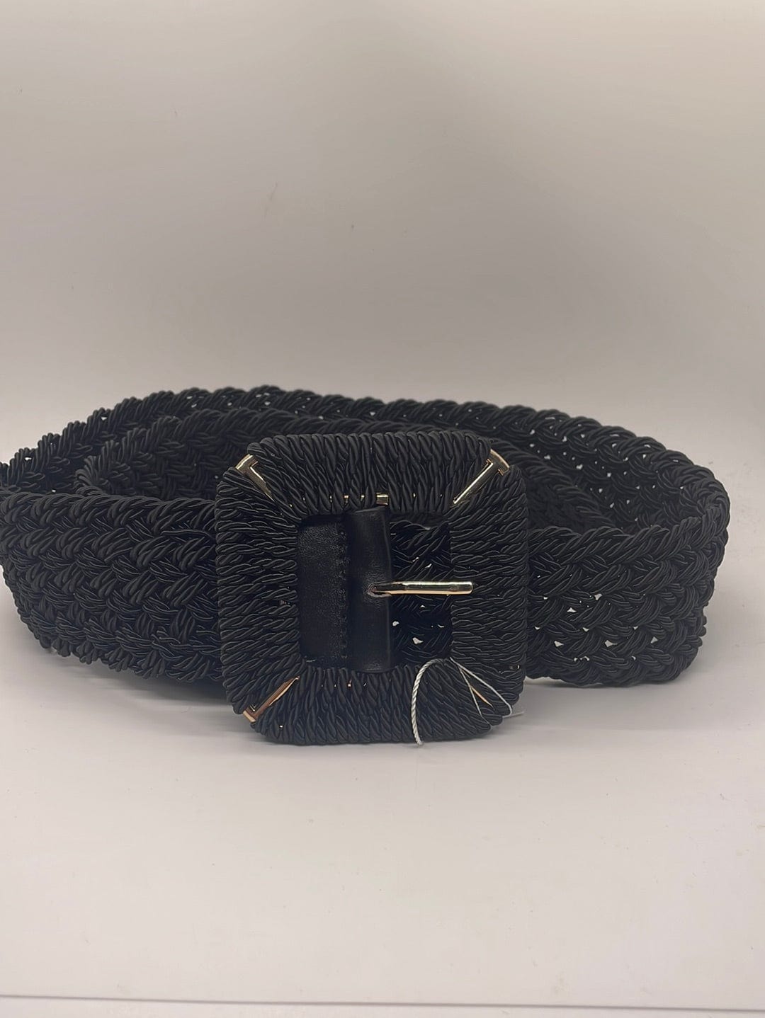 Black Elastic Braided Belt