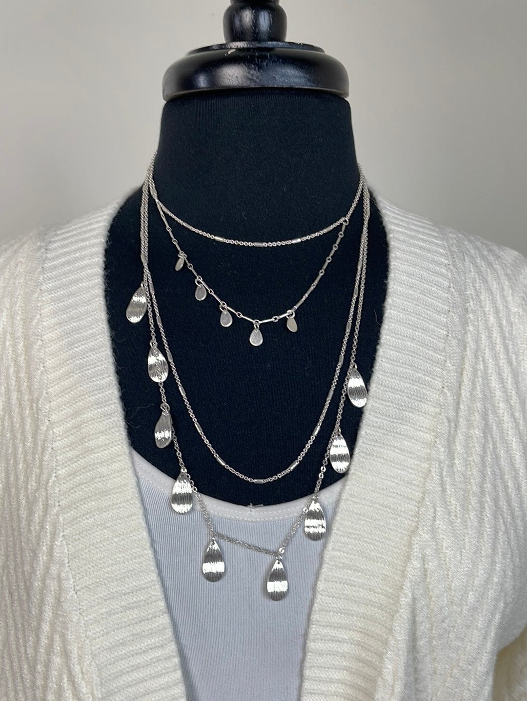 Silver Quad Layered Necklace