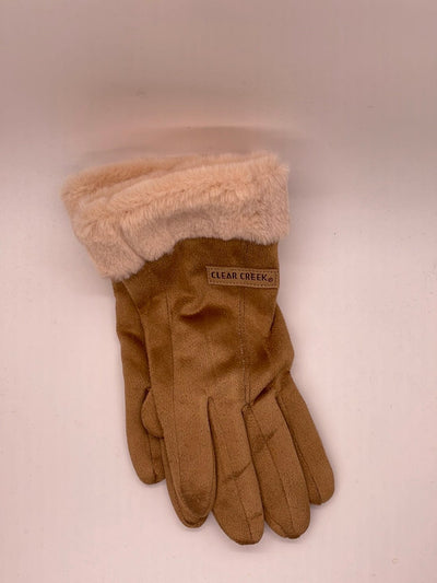 CC Tan Women's Suede Fleece Gloves