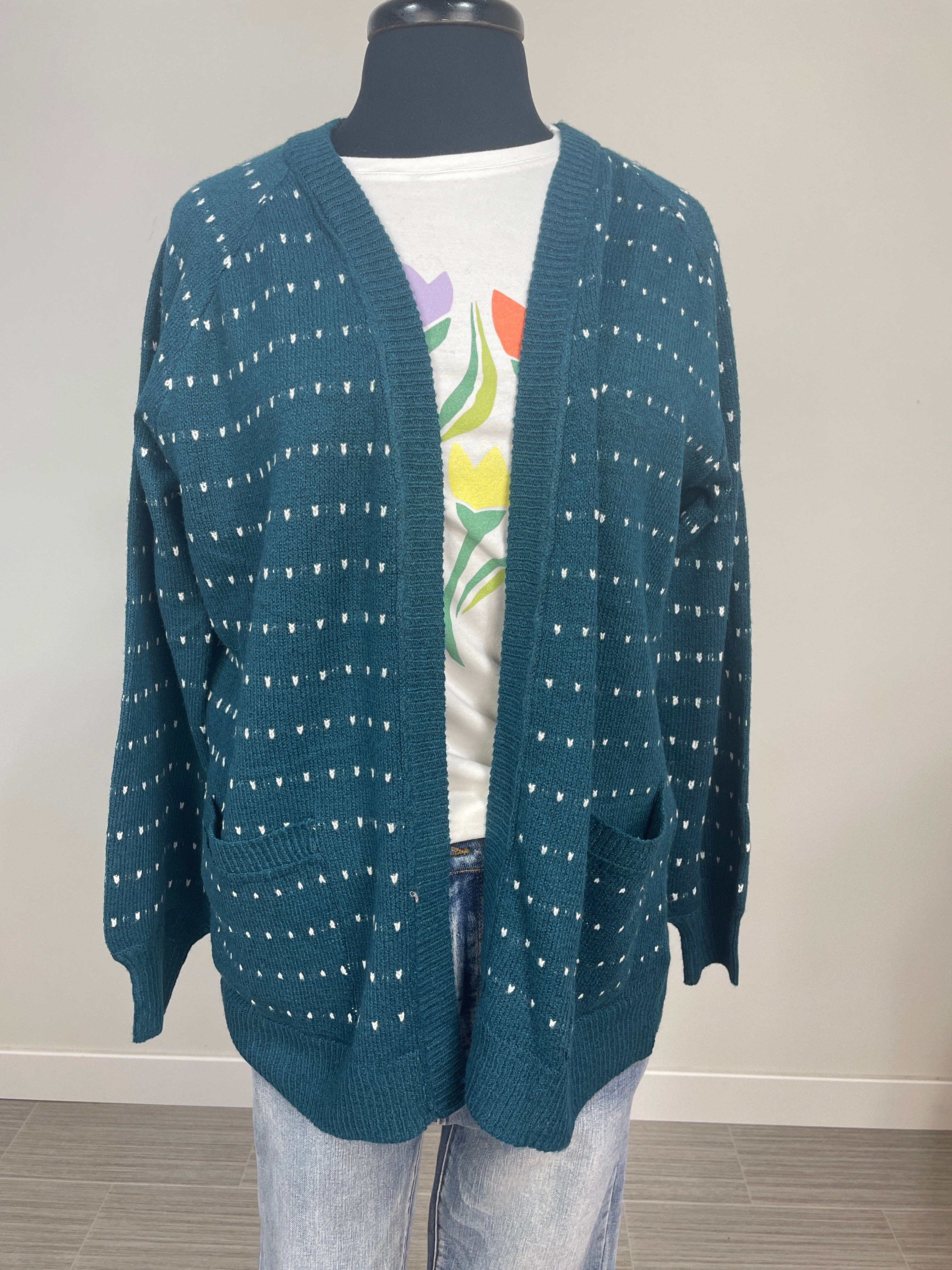 Teal Polkadot Cardigan