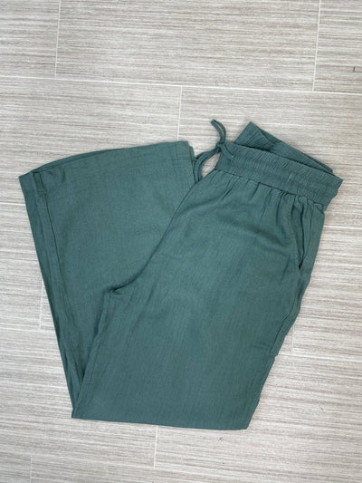 Jade Linen Drawstring Pants