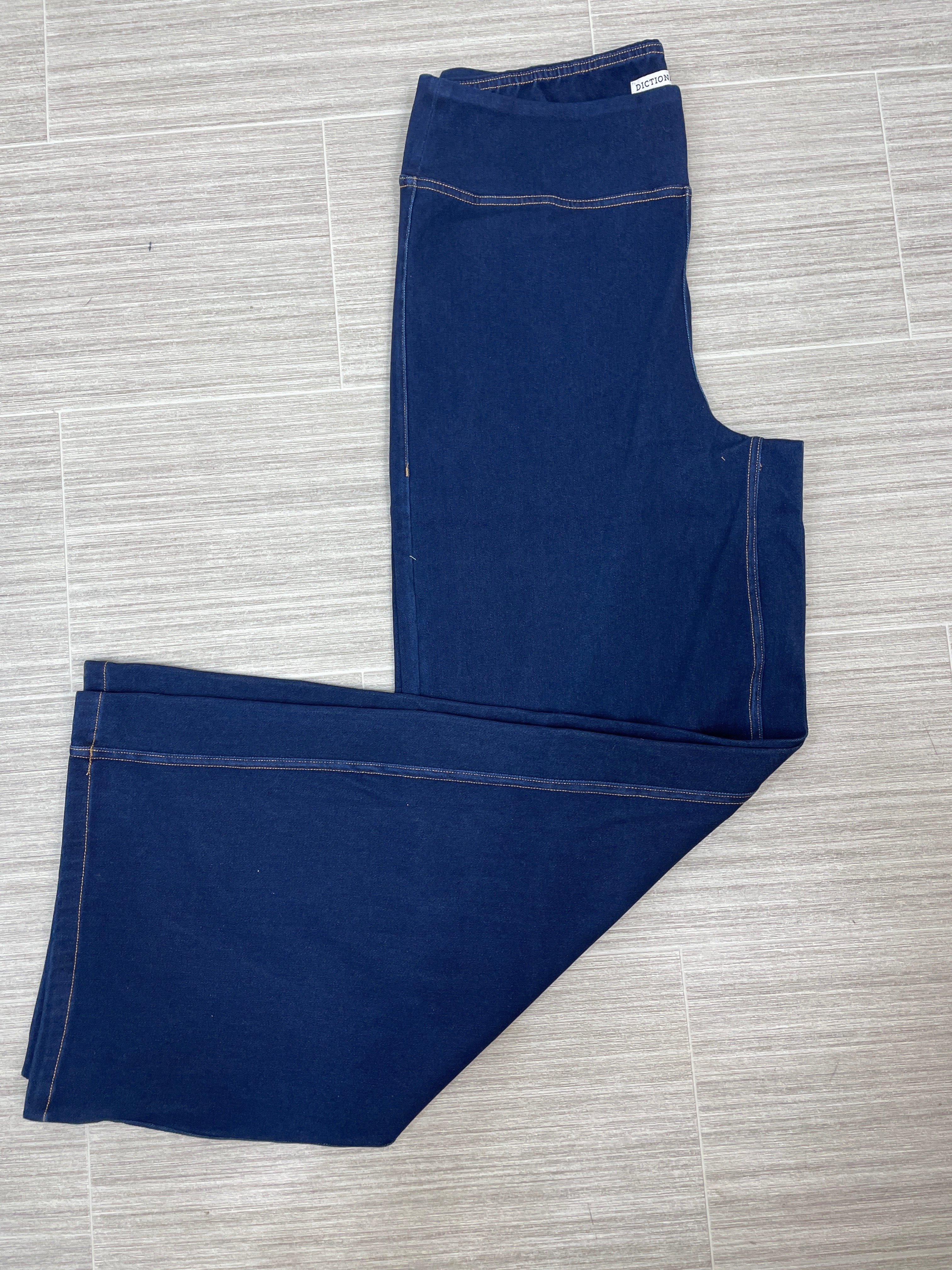 Indigo Pull On Wide Leg Denim