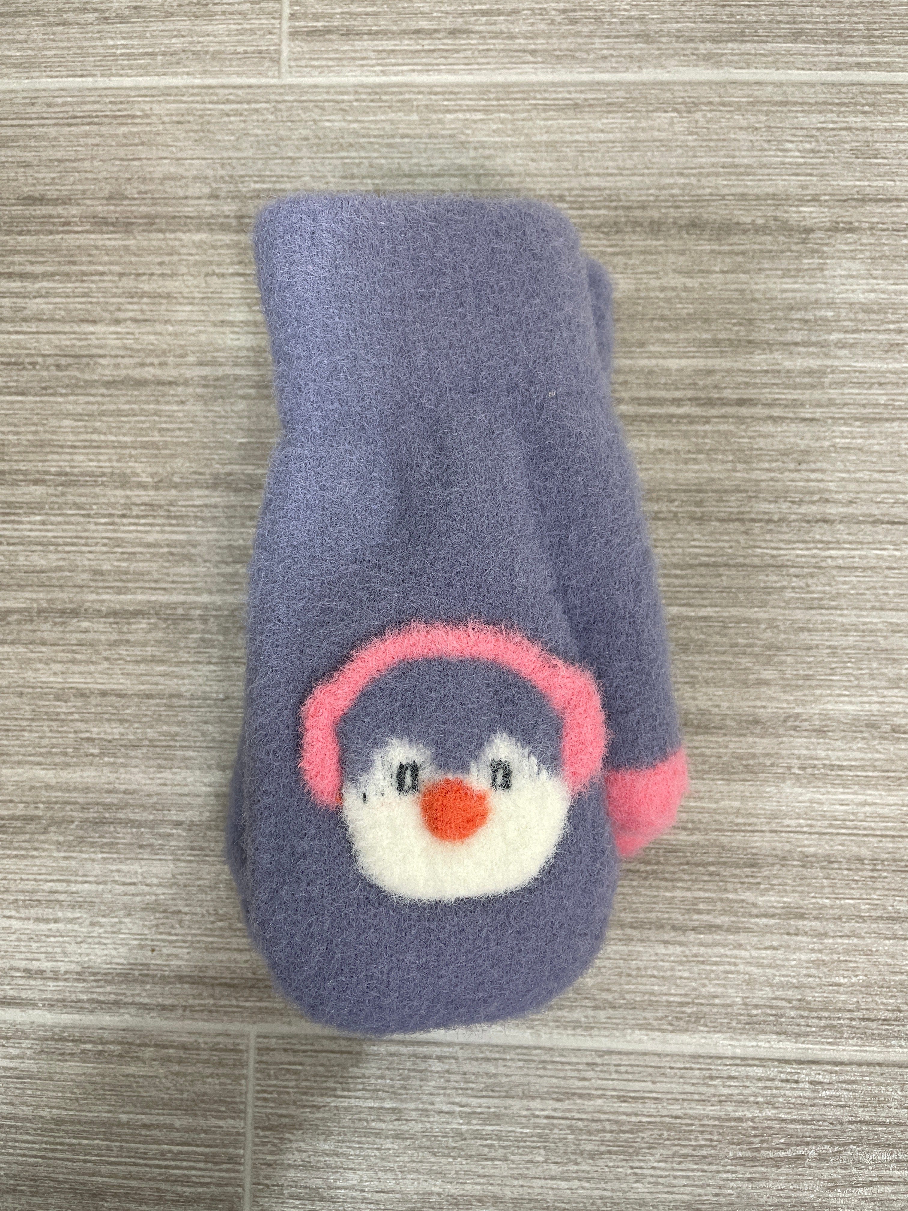 Kid's Purple Penguin Mitten