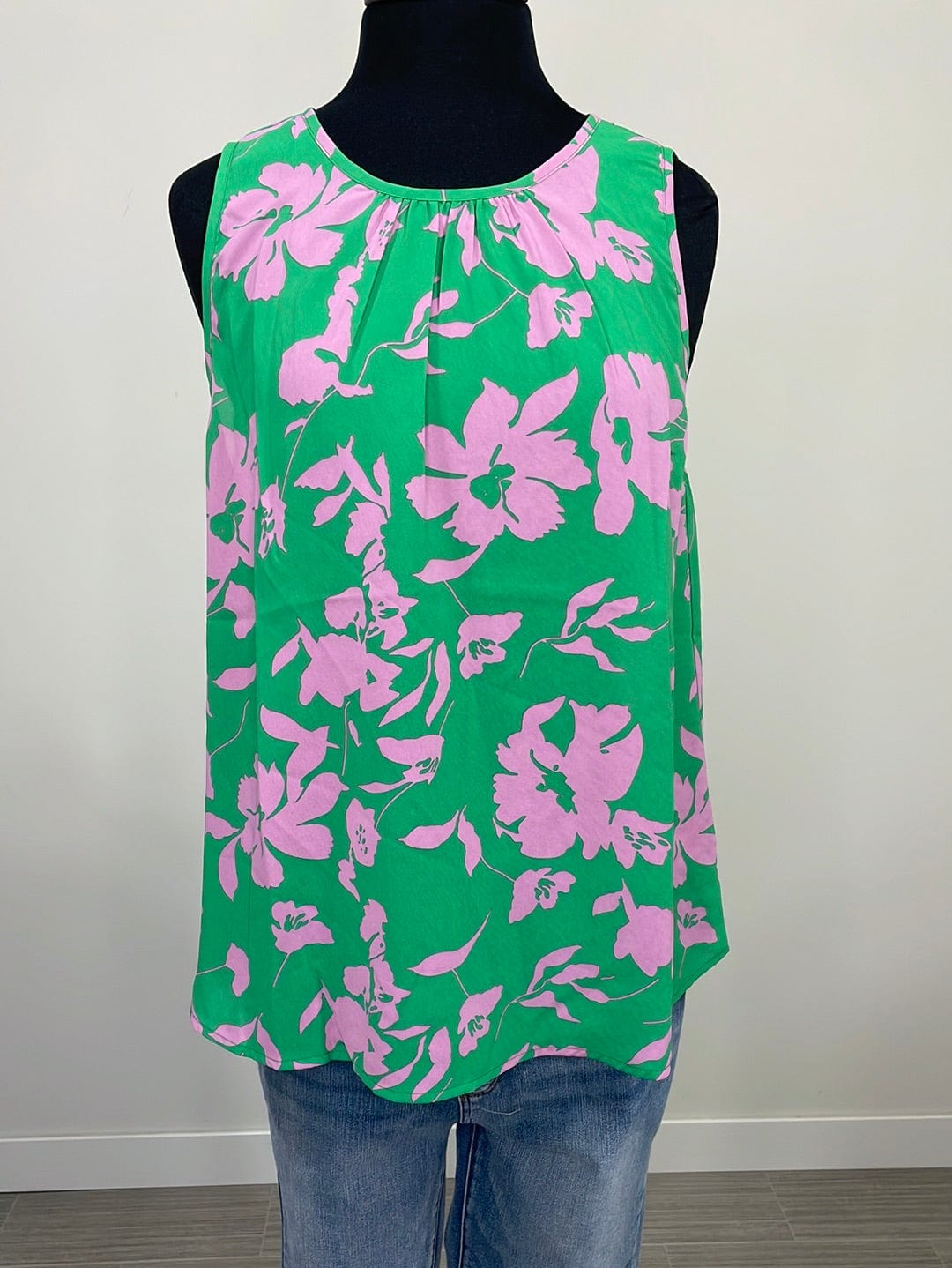 Green & Pink Floral Tank