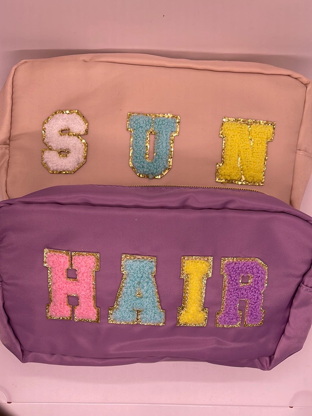 Letter Patch Cosmetic Bag Assorted