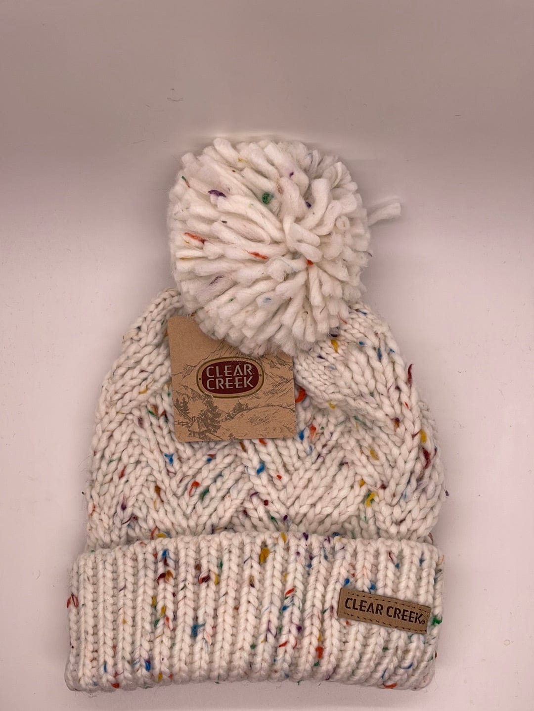CC Ivory Fleck Cuffed Hat w/Pom