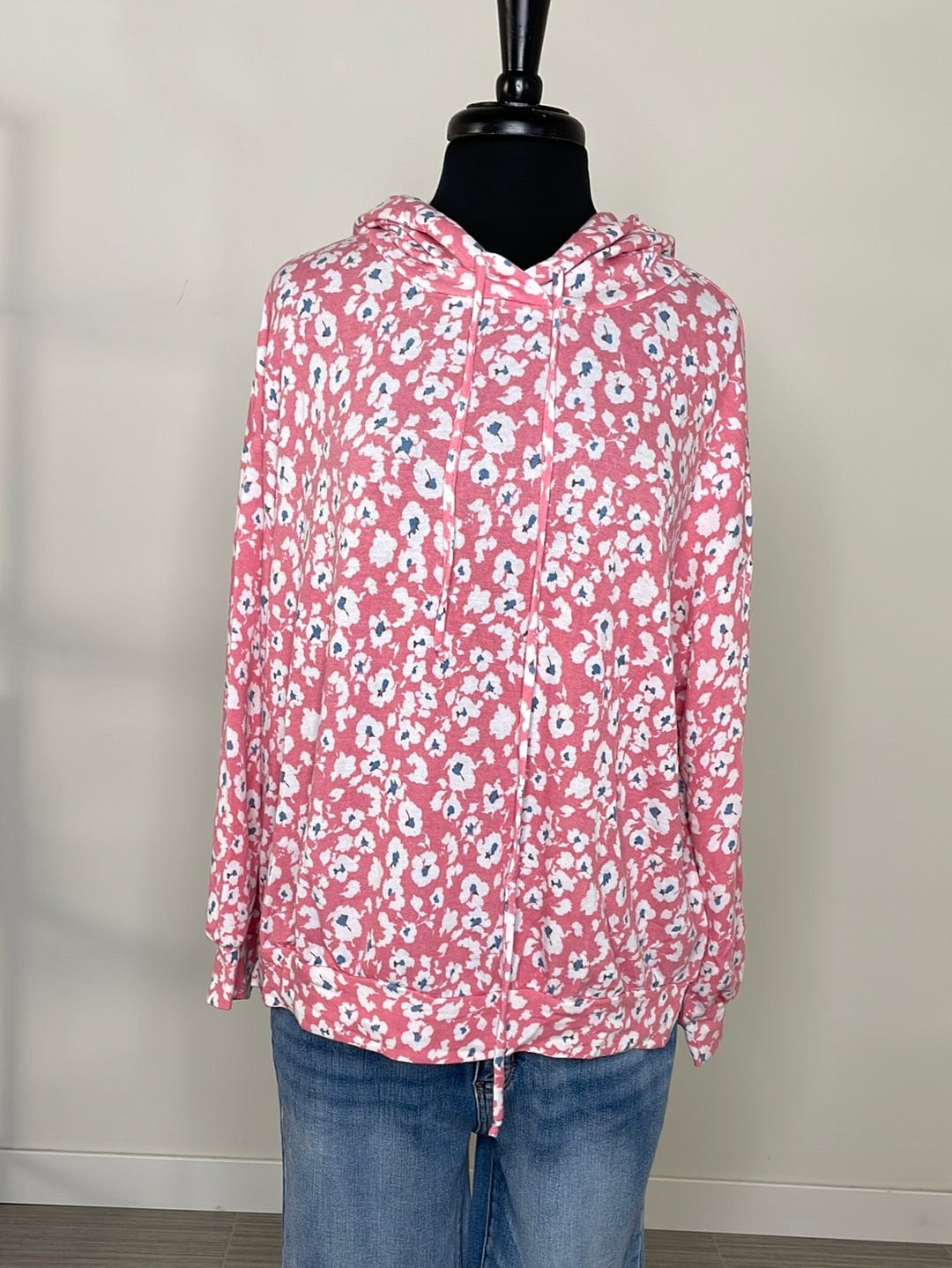 Pink w/White Flowers Hoodie