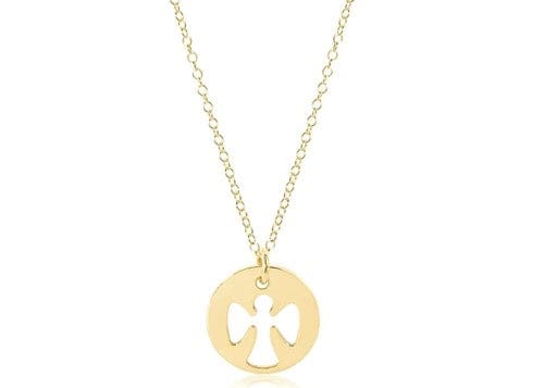 16" Necklace Gold - Guardian Angel Charm
