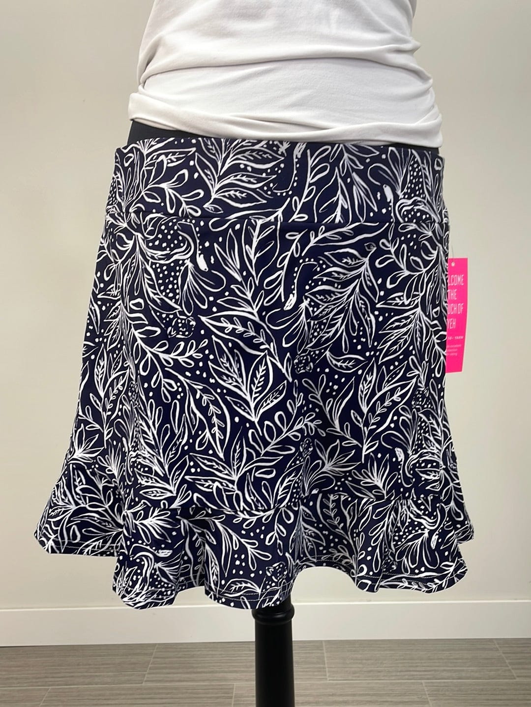 Navy & White Martina Ruffle Skort