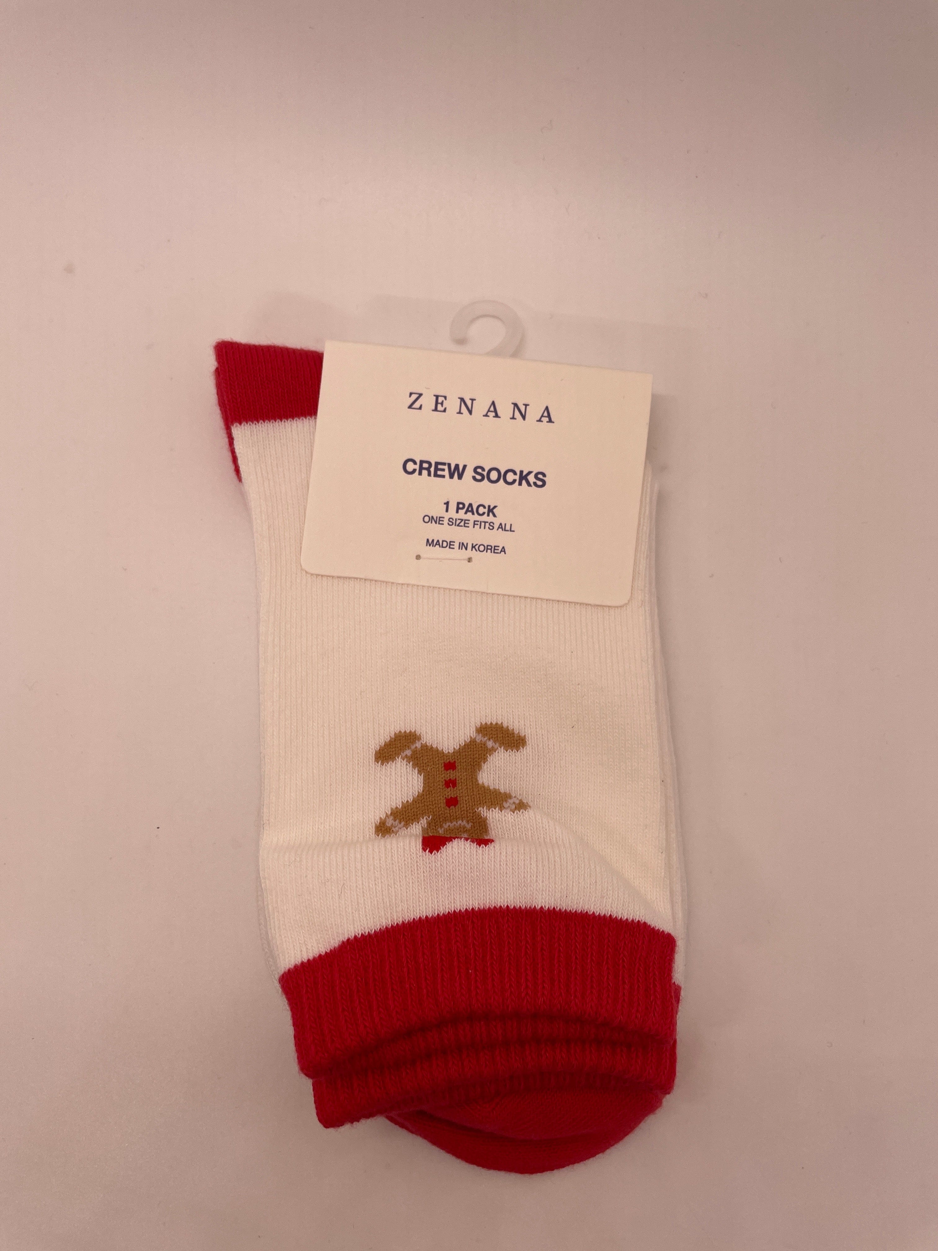 Cream Gingerbread Socks