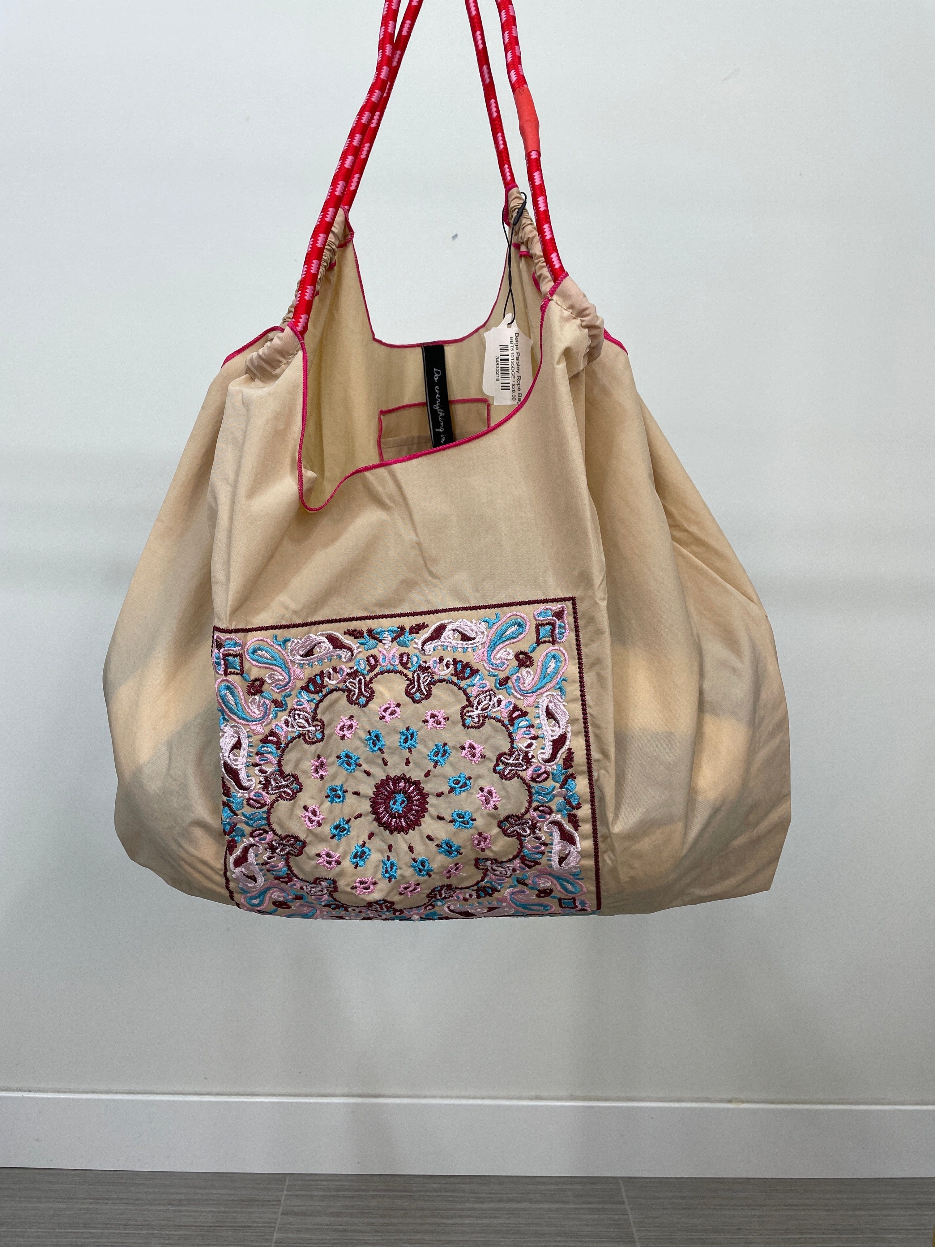 Beige Paisley Rope Bag