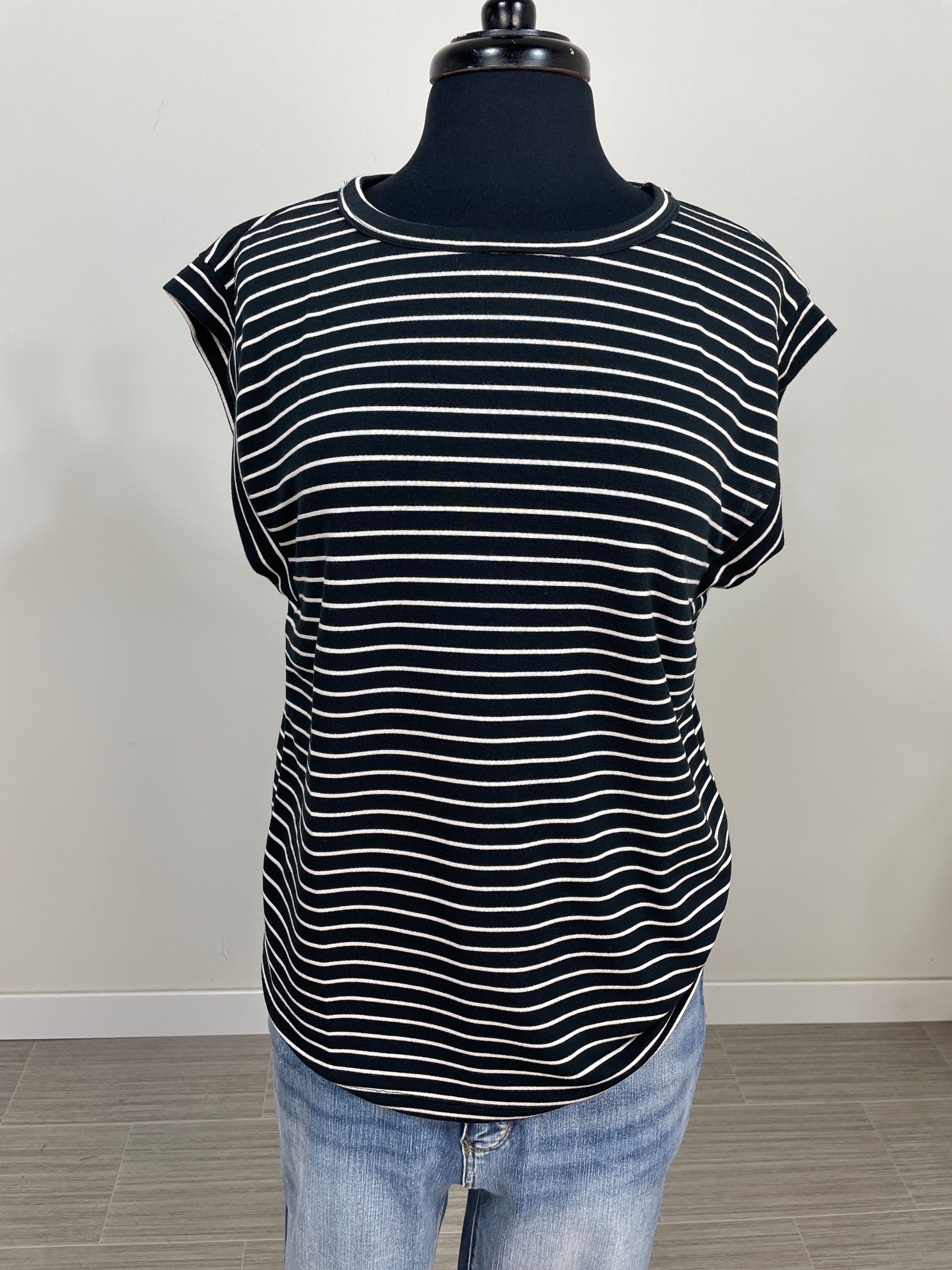 Black & White Pin Stripe  Top