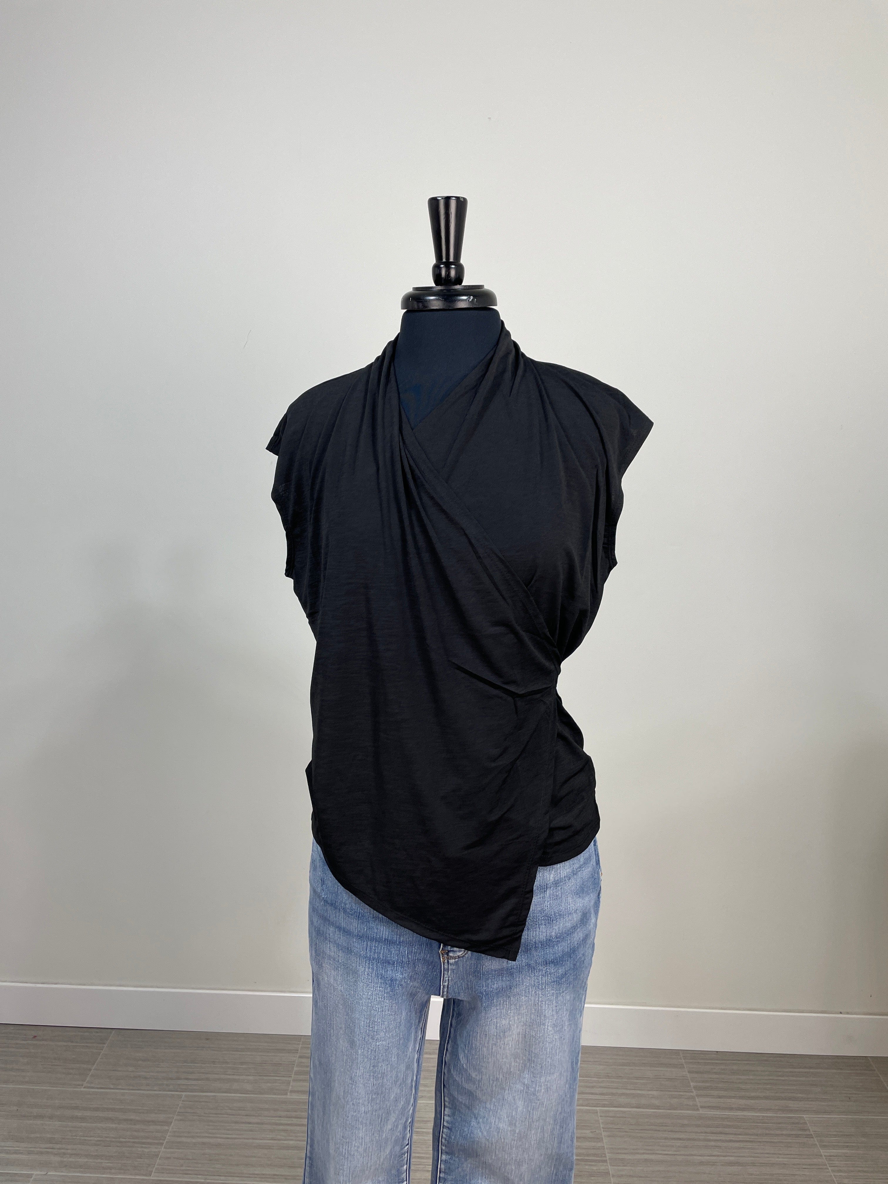 Black Surplice Tank