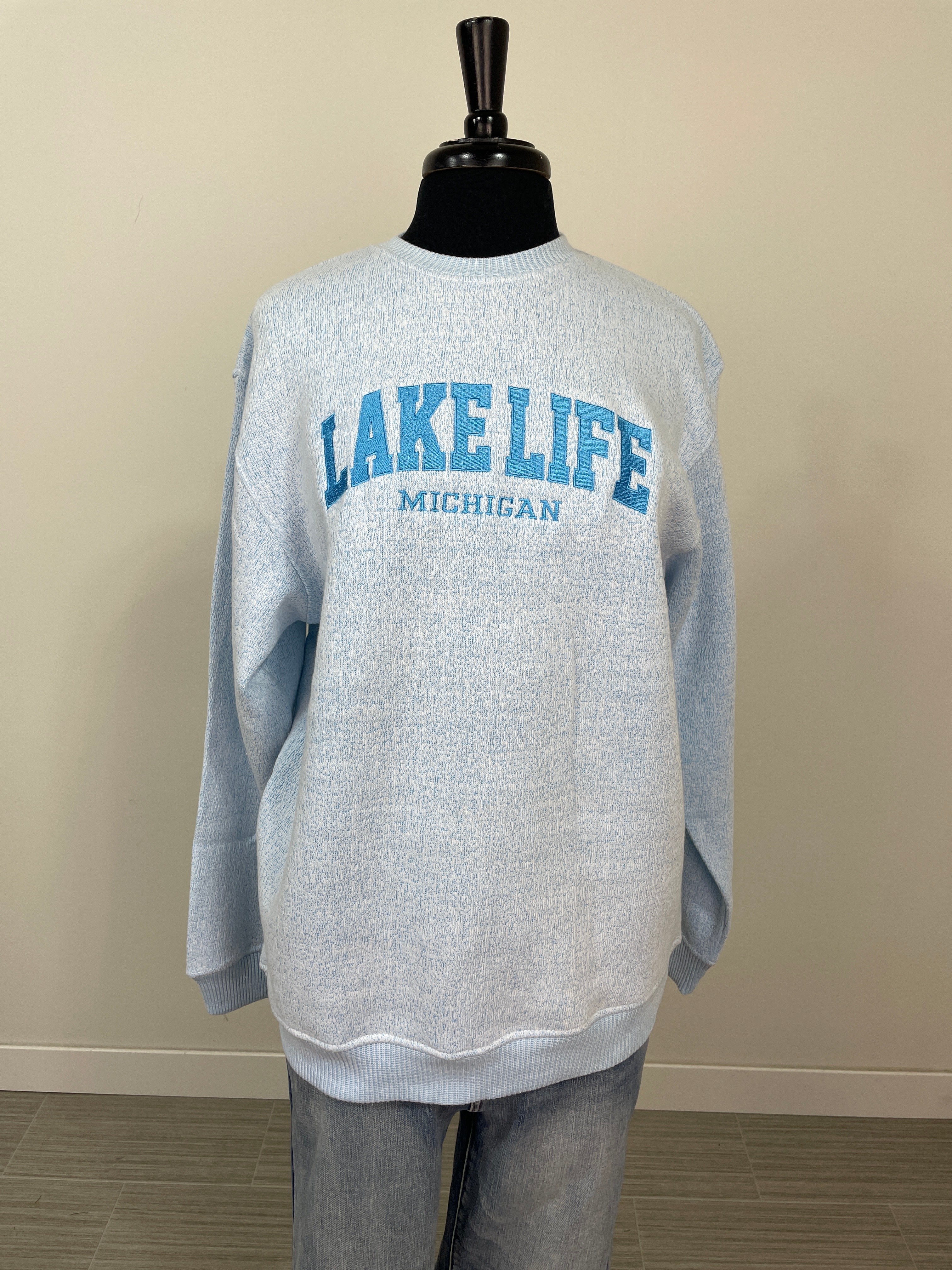 Pool Blue Lake Life Crew Neck