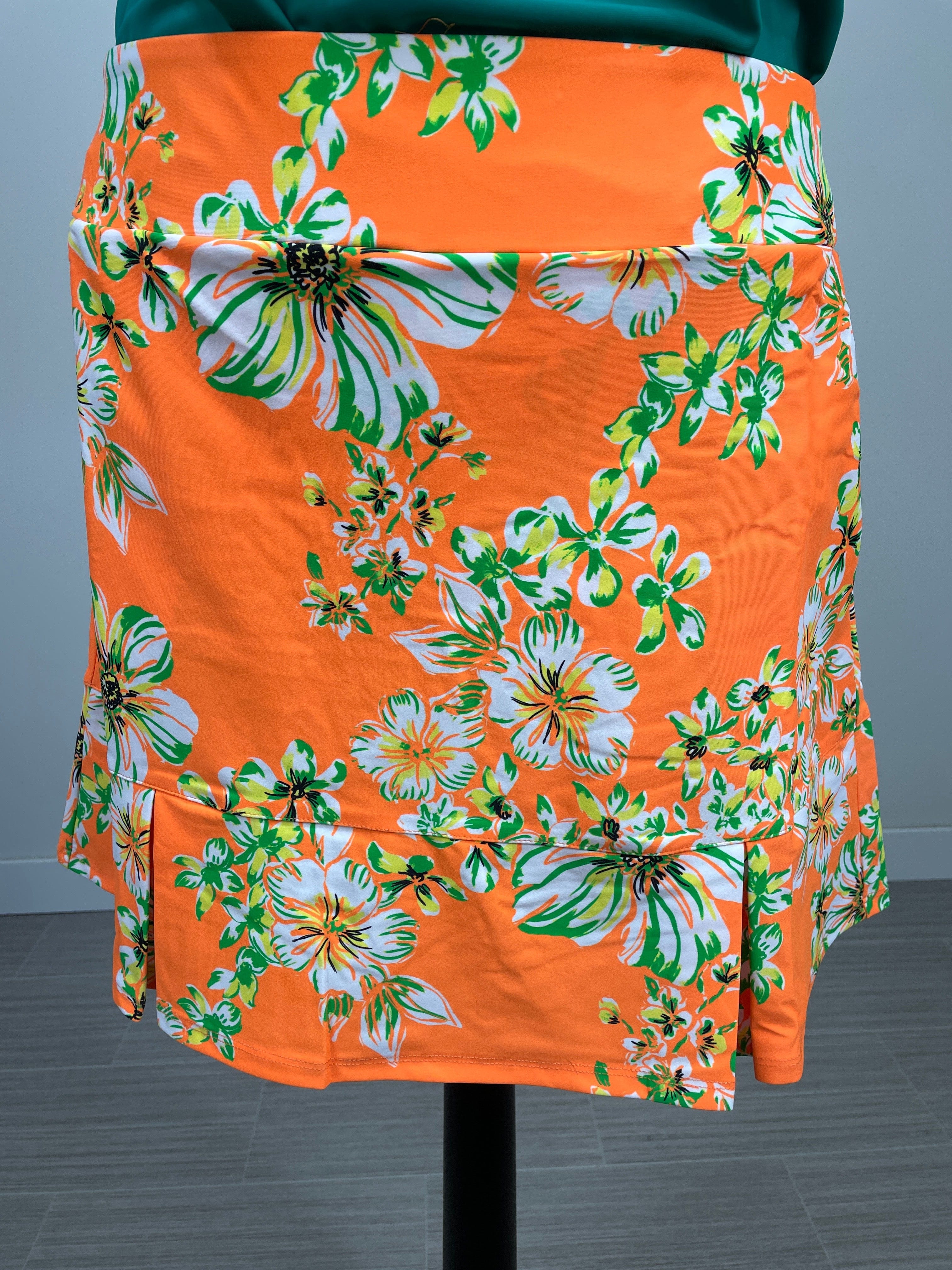 Orange Judith Pleated Hem Skort