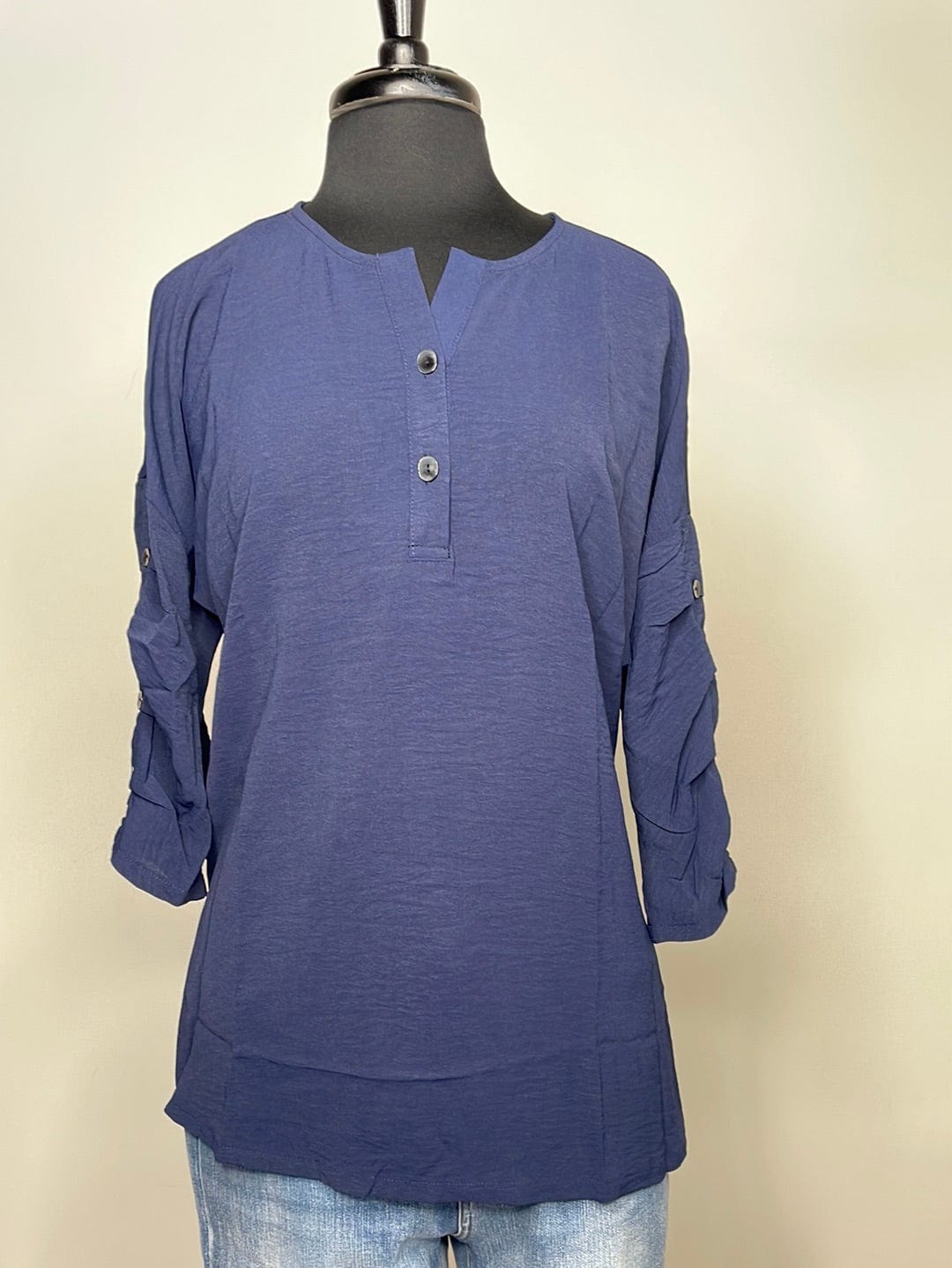 Navy Francine Longsleeve Blouse