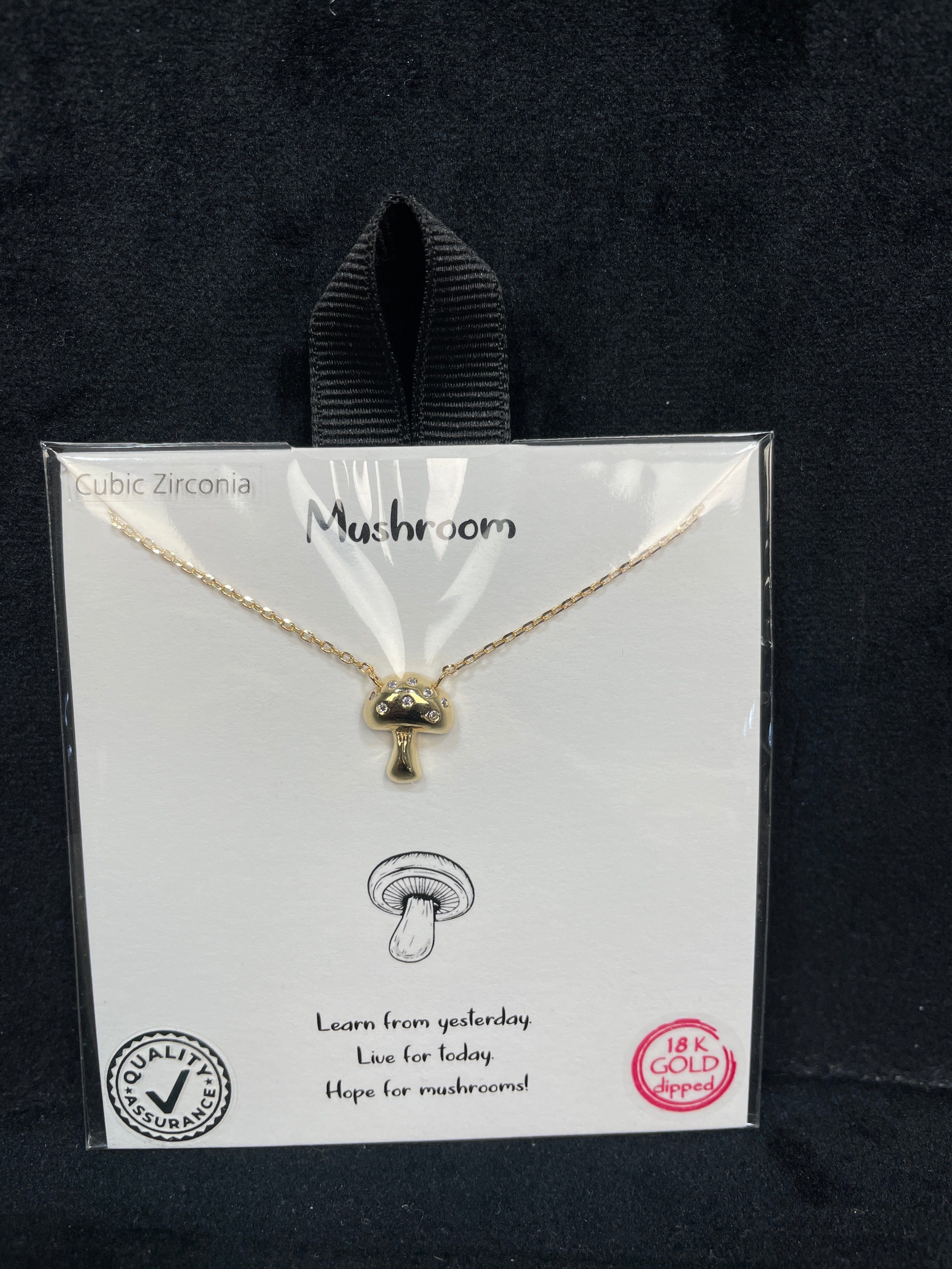 Mushroom Necklace - Gold