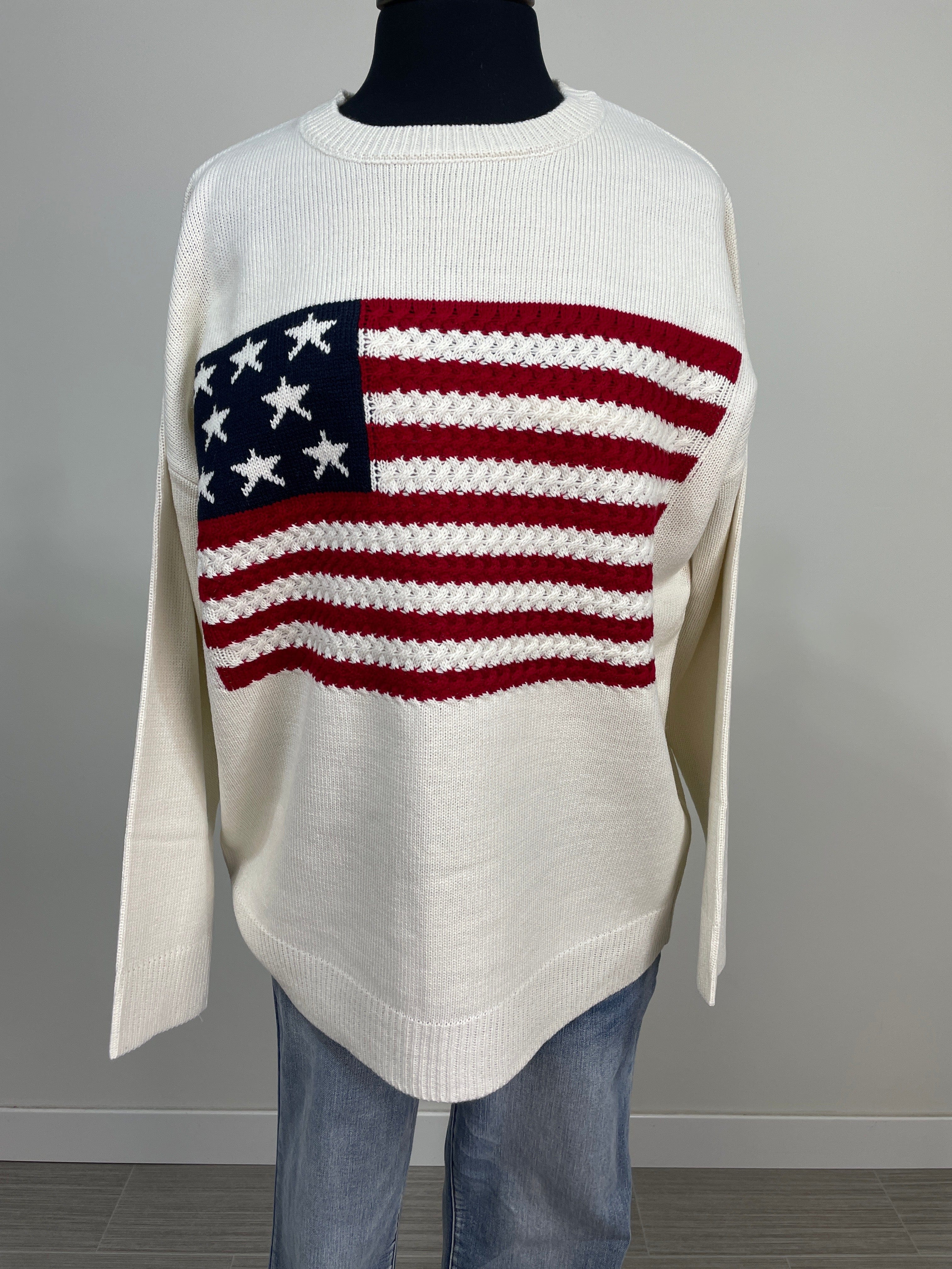 American Flag Crochet Sweater