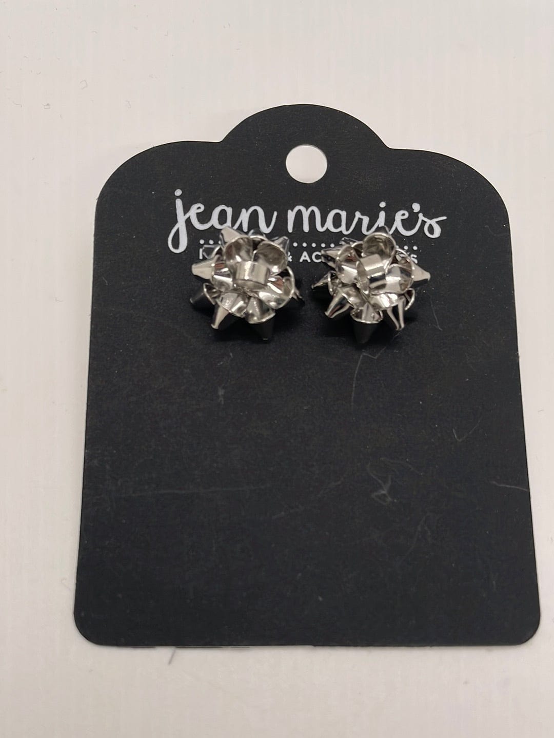 Silver Large Gift Bow Stud