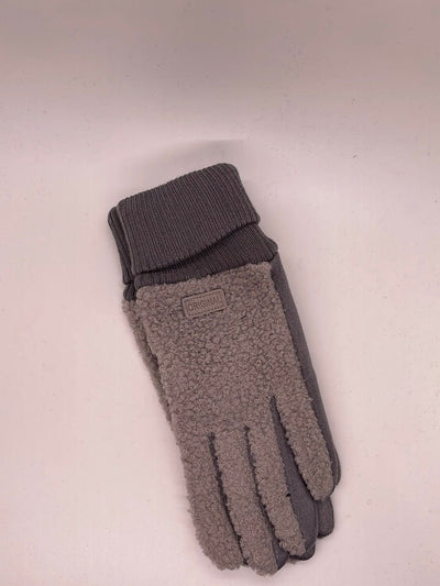 Gray Fuzzy Faux Wool Glove