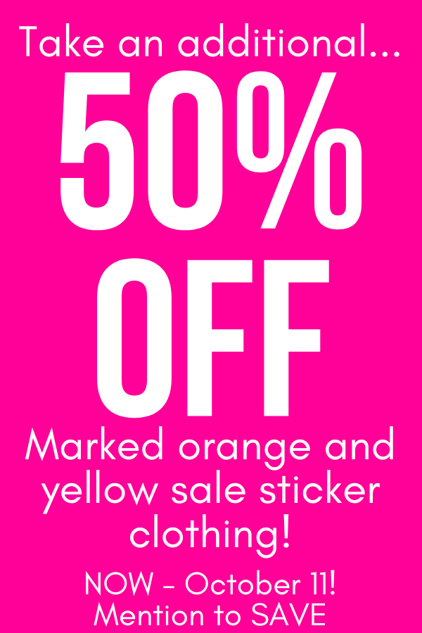 EXTRA 50% OFF SALE