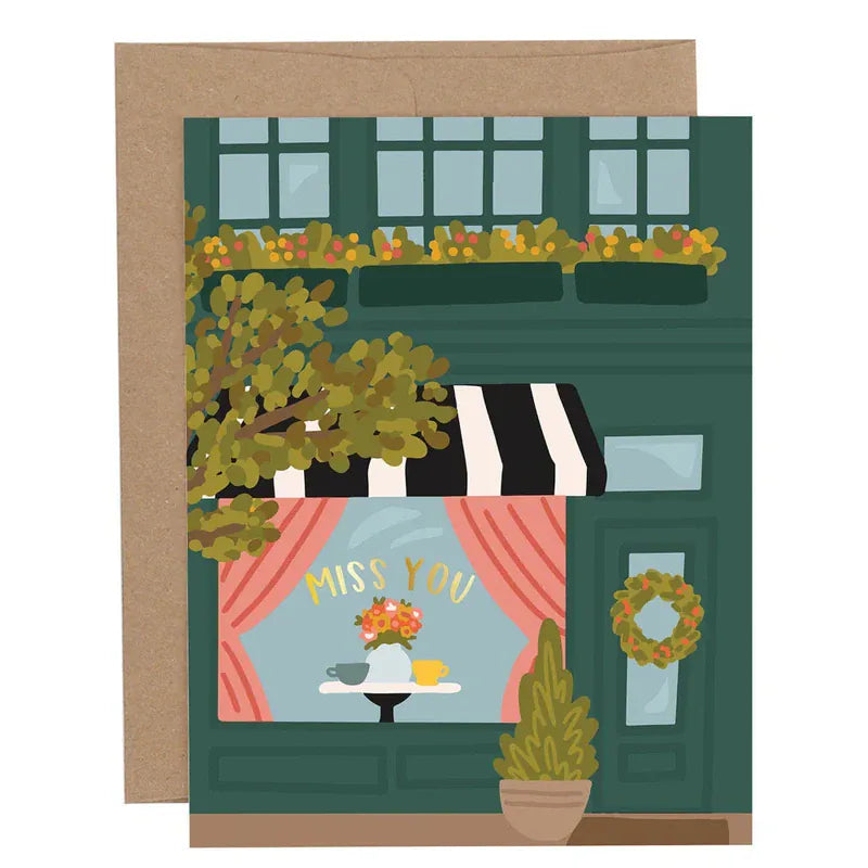 Miss You Cafe Greeting Card