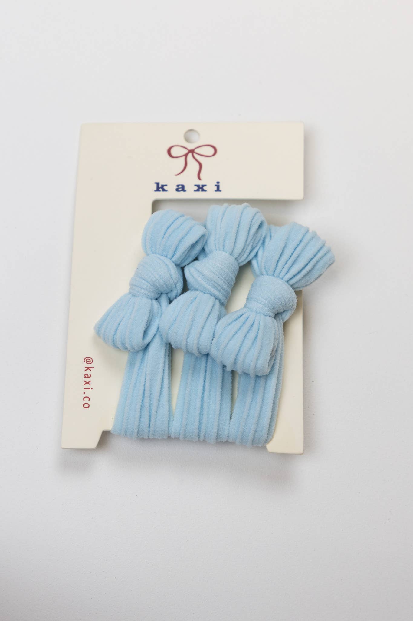 BOW SLICK BACK HAIR TIES: DUSTY BLUE