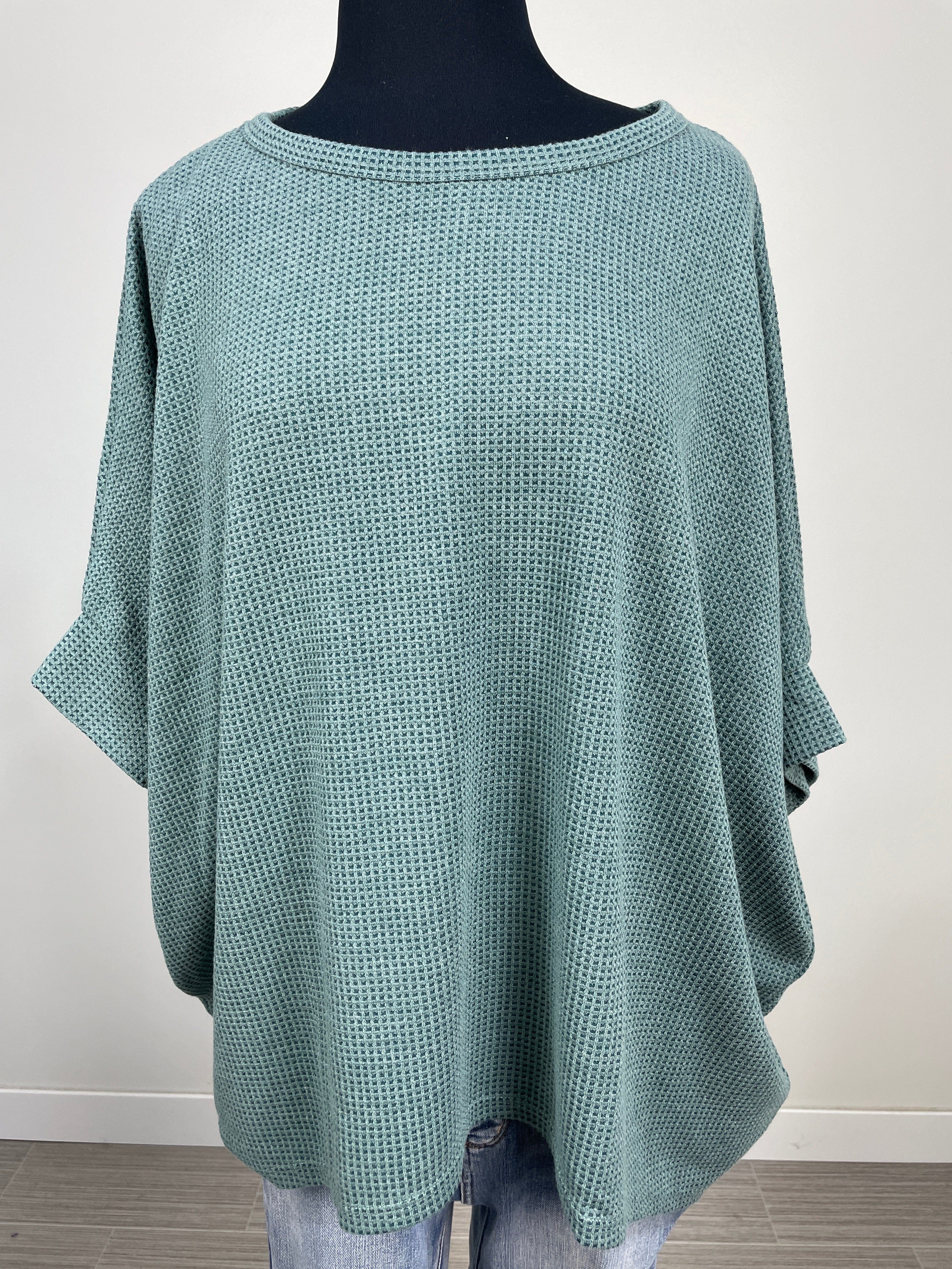 Teal Two Tone Thermal Dolman