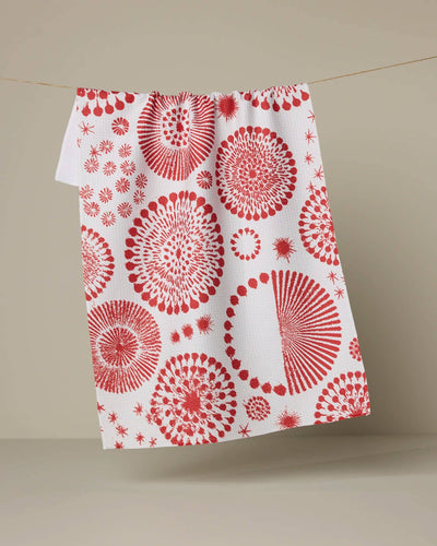 Geometry Freedom Sparks Tea Towel: Blue