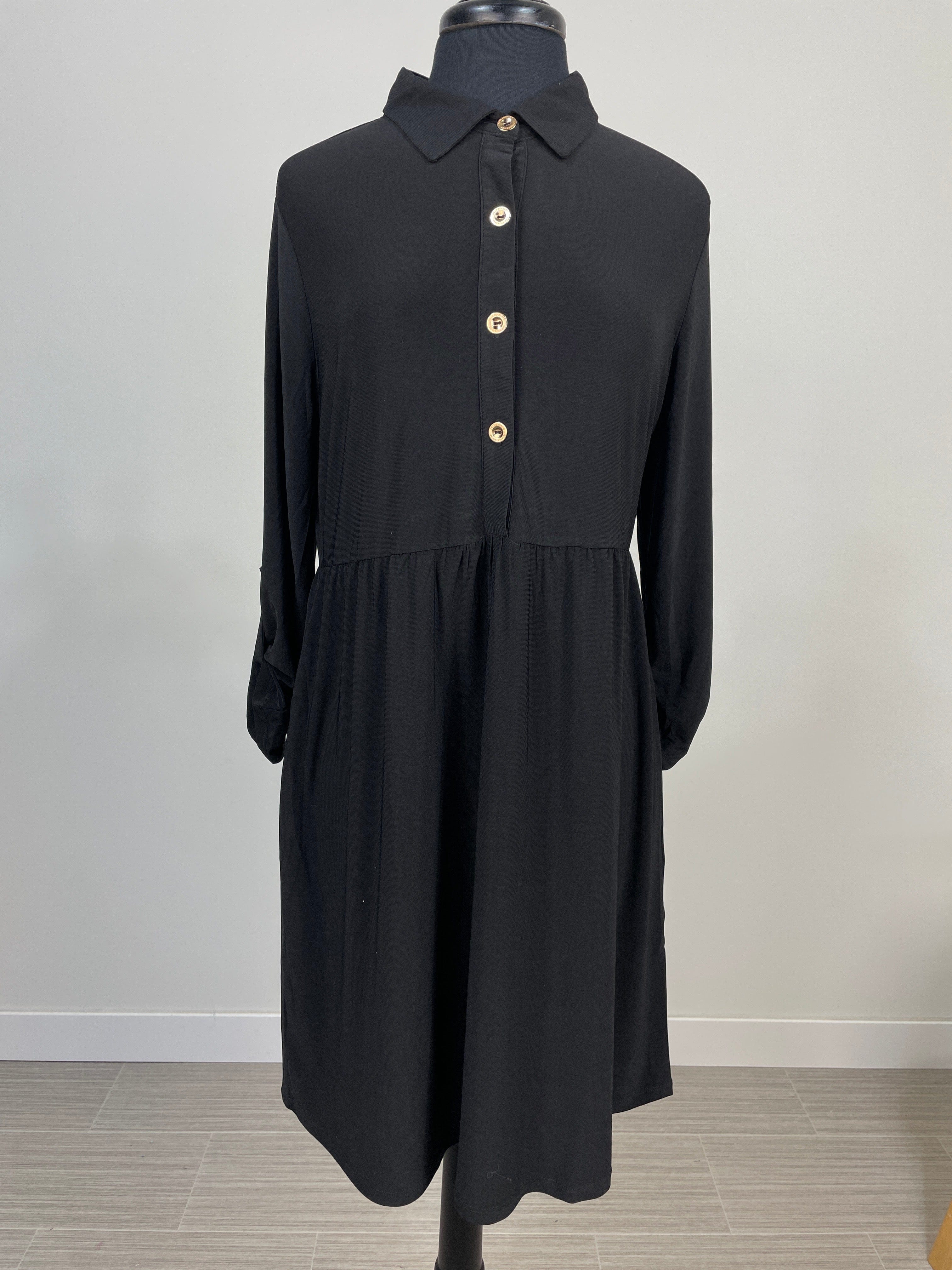 Black 3/4 Sleeve Inspire Dress